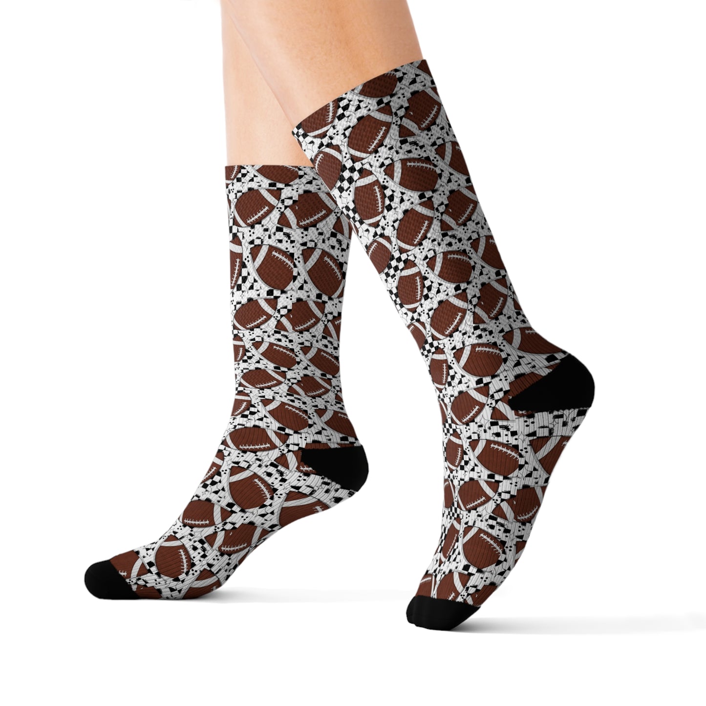 Checkered Gridiron Sublimation Socks