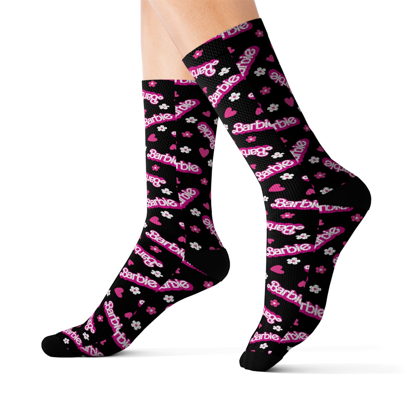 Barbie Black Sublimation Socks