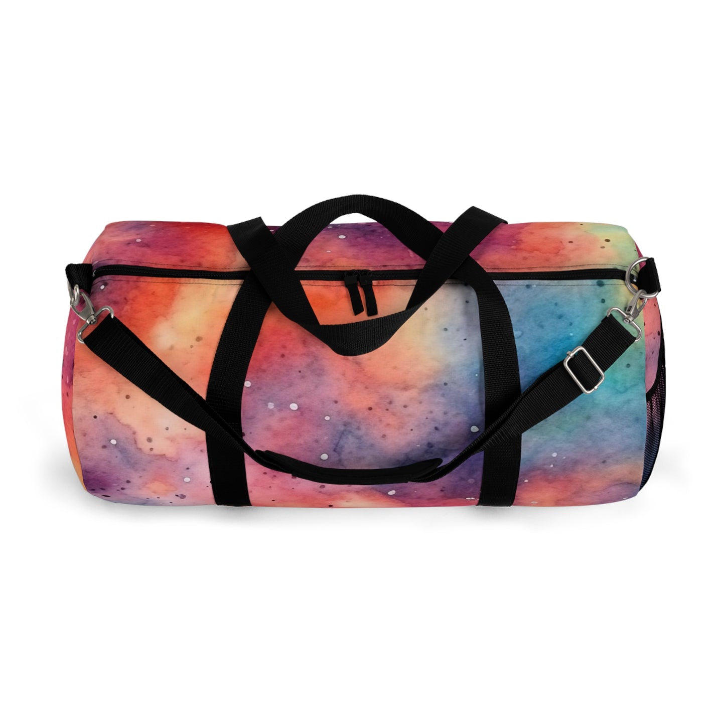 Galactic Dreams: Pink, Orange, Purple, and Blue Galaxy Patterned Duffel Bag