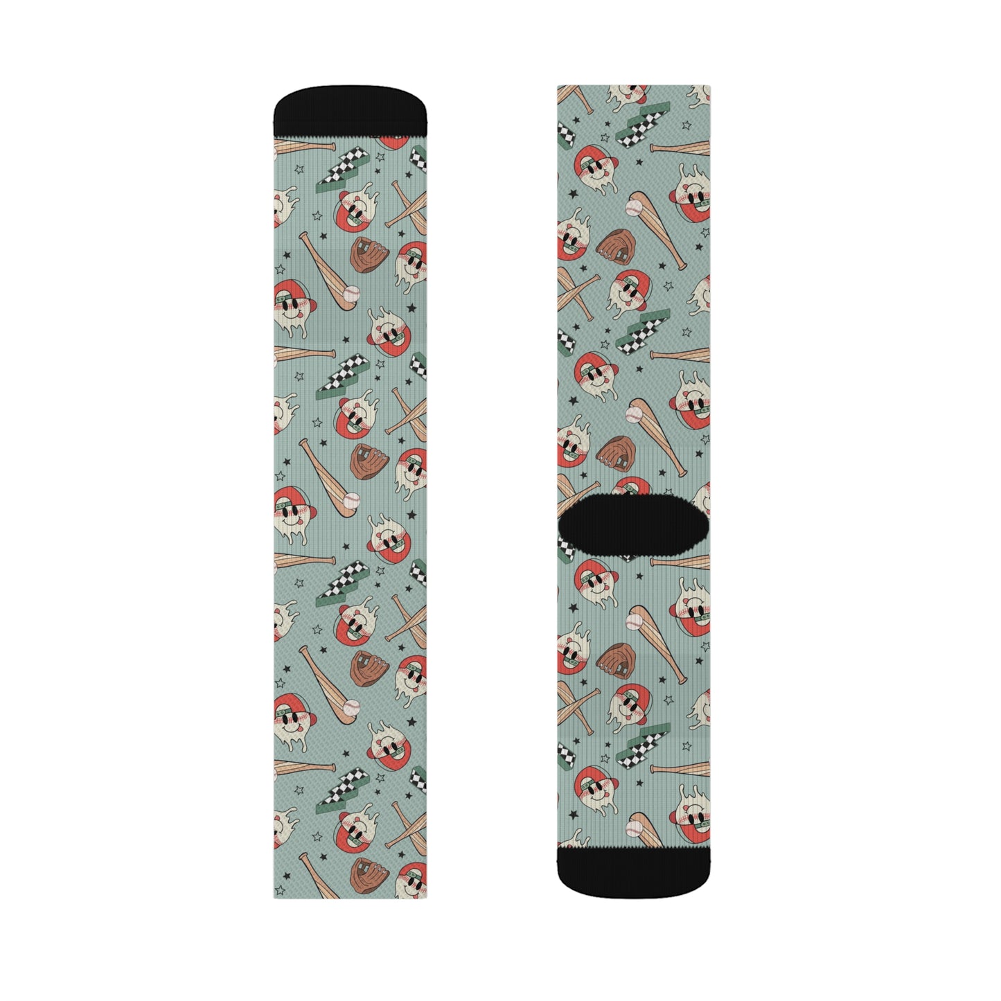 Boy Baseball Smiley Sublimation Socks