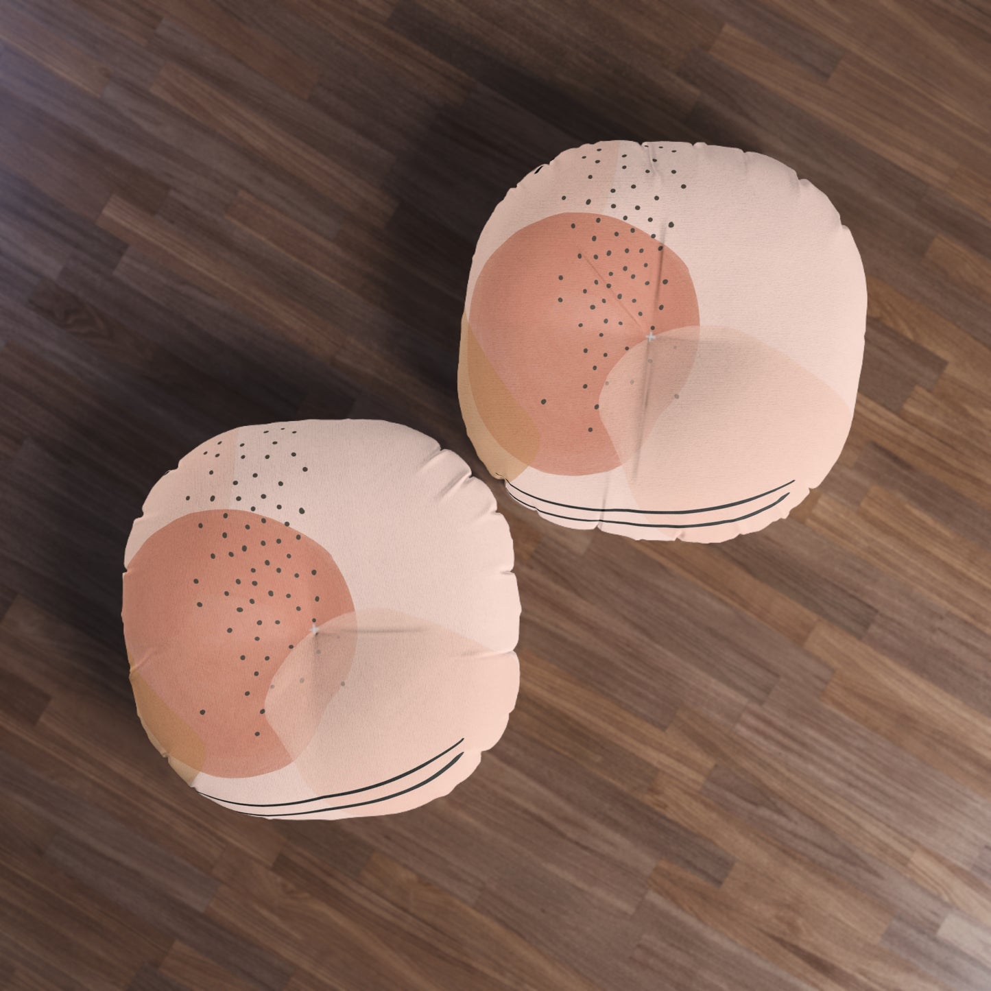 Boho Retro Tufted Floor Pillow, Round