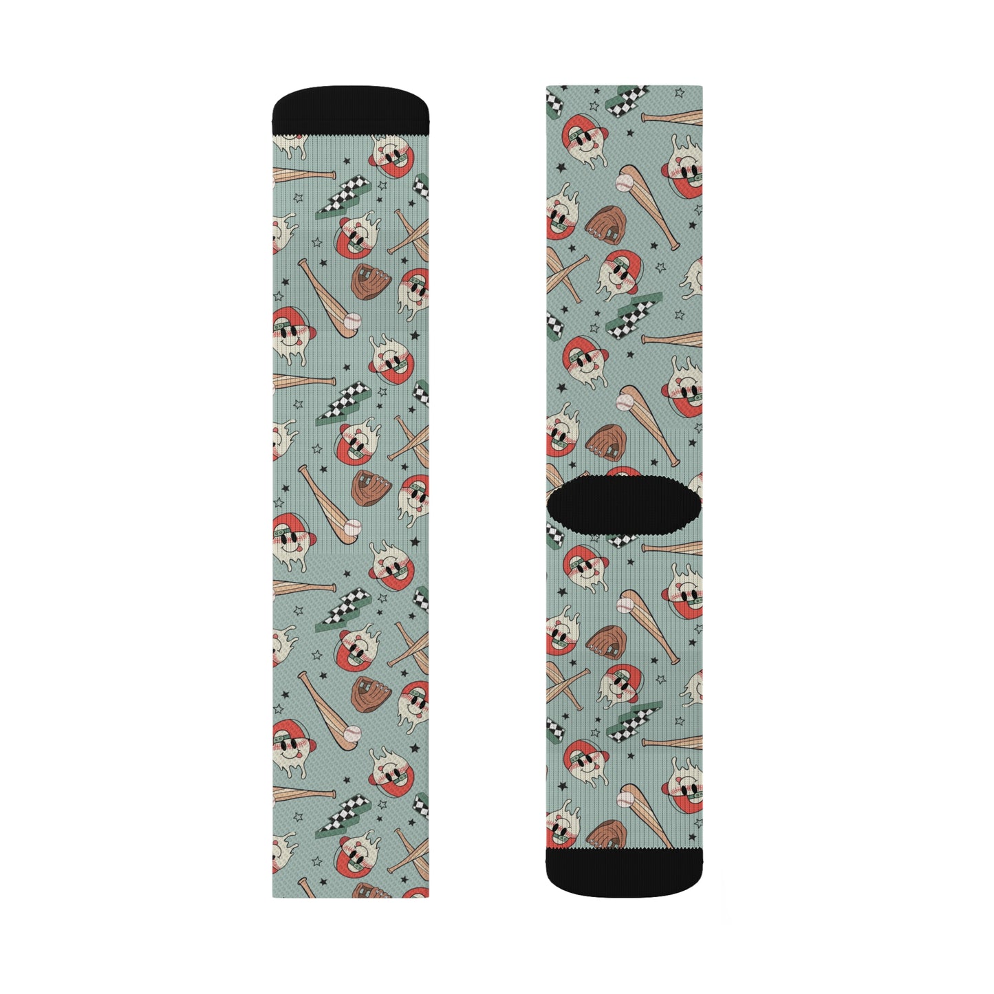 Boy Baseball Smiley Sublimation Socks
