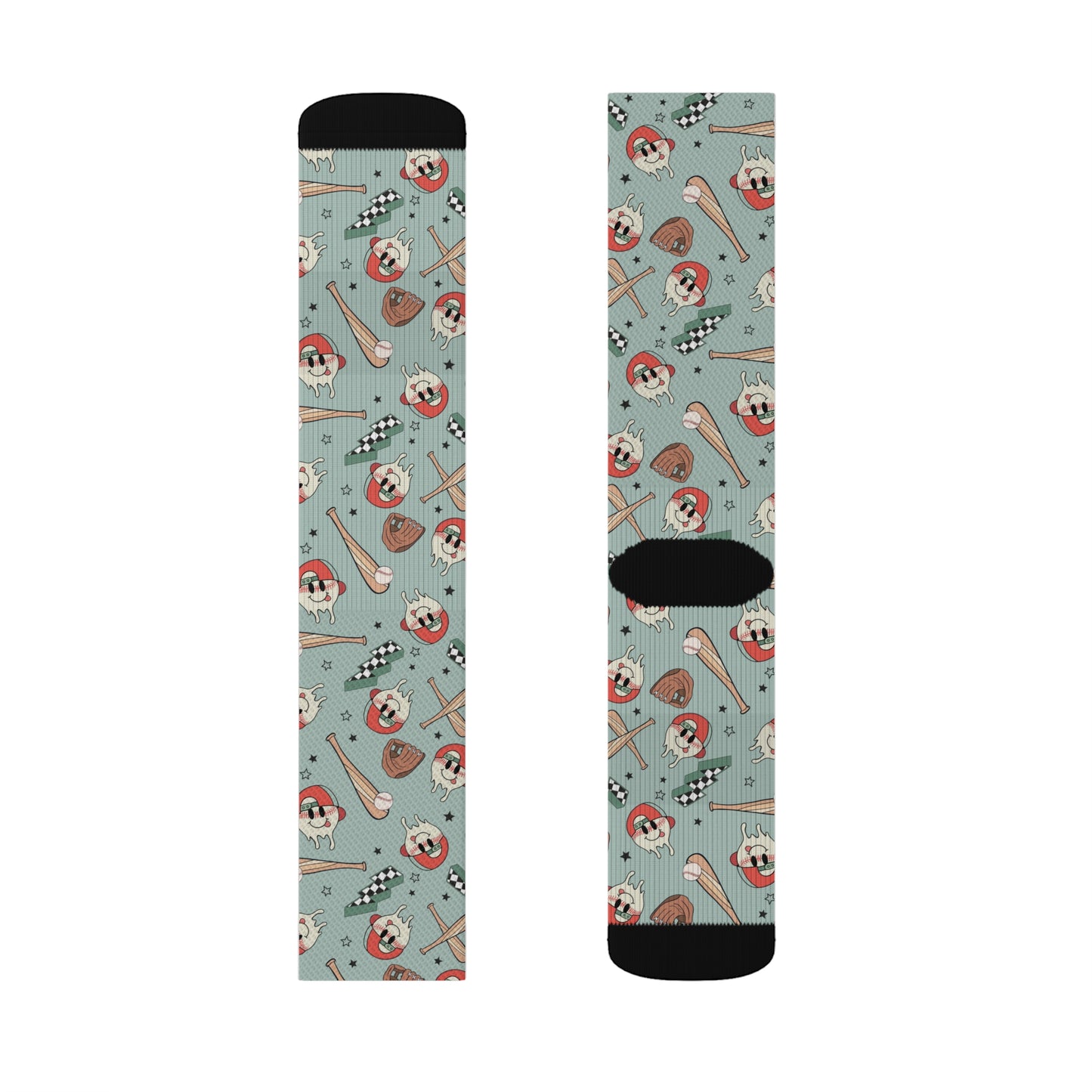 Boy Baseball Smiley Sublimation Socks