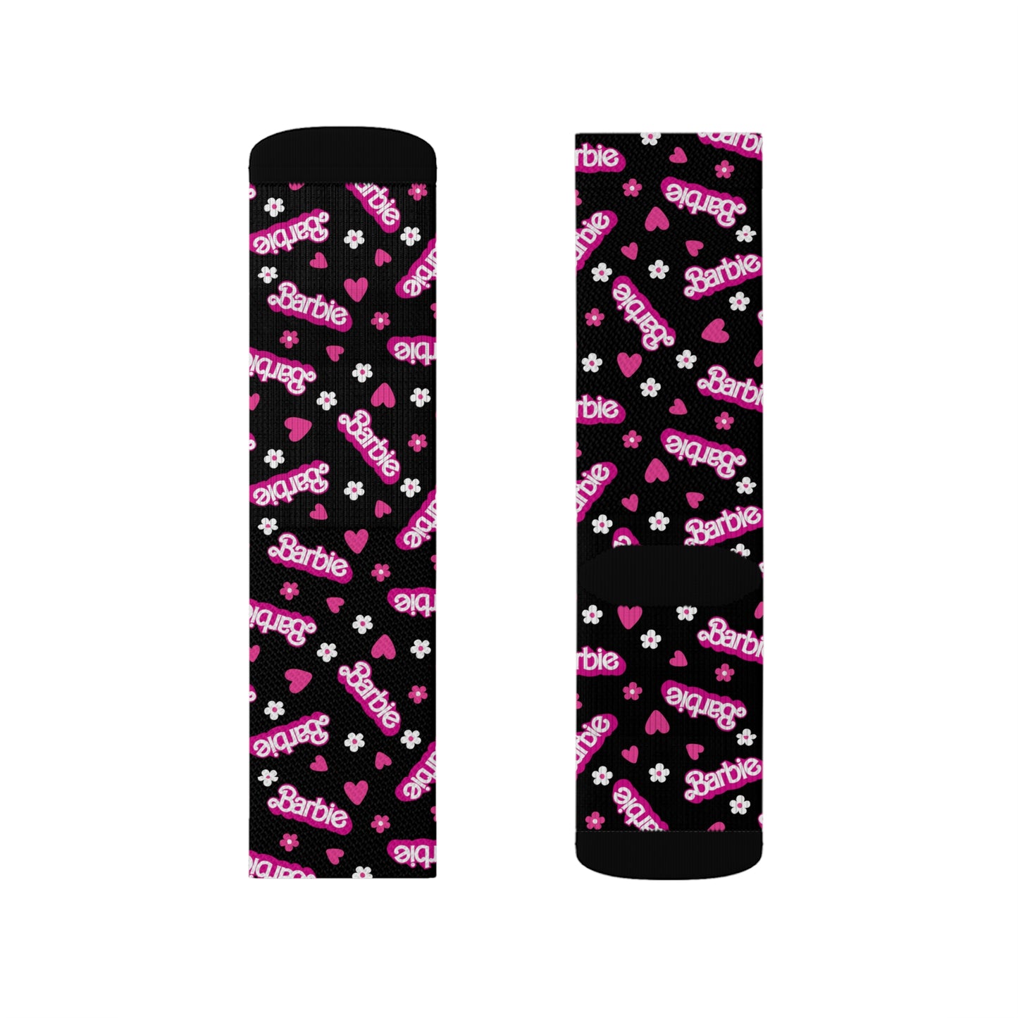 Barbie Black Sublimation Socks