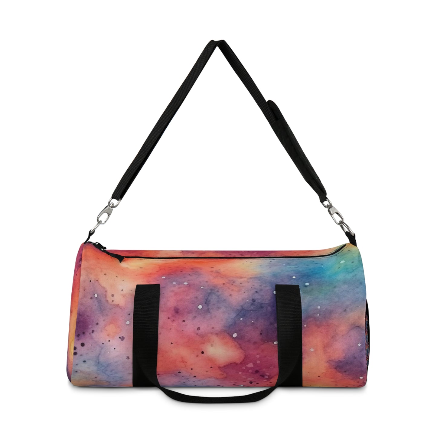 Galactic Dreams: Pink, Orange, Purple, and Blue Galaxy Patterned Duffel Bag
