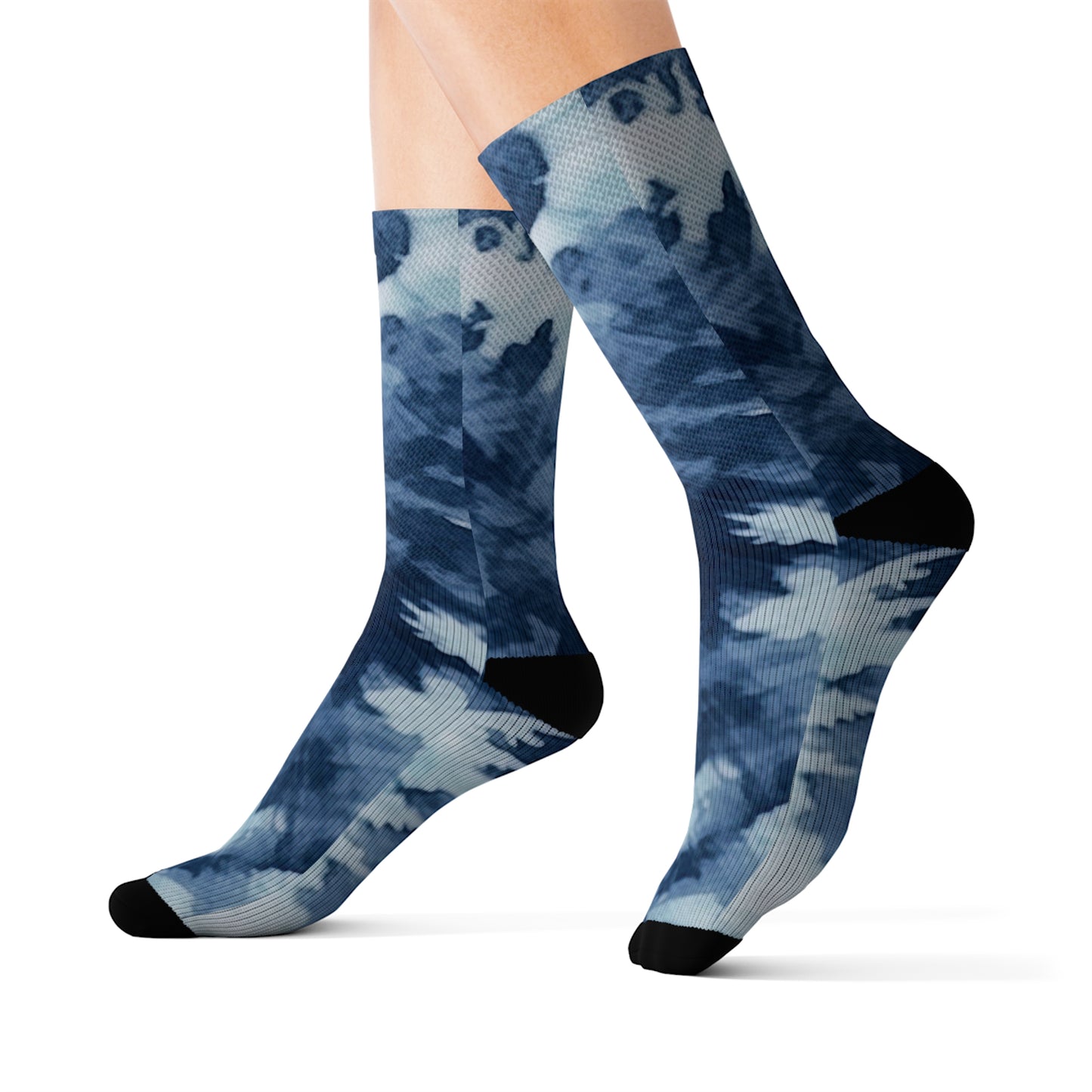 Ocean Wave Tie-Dye Sublimation Socks