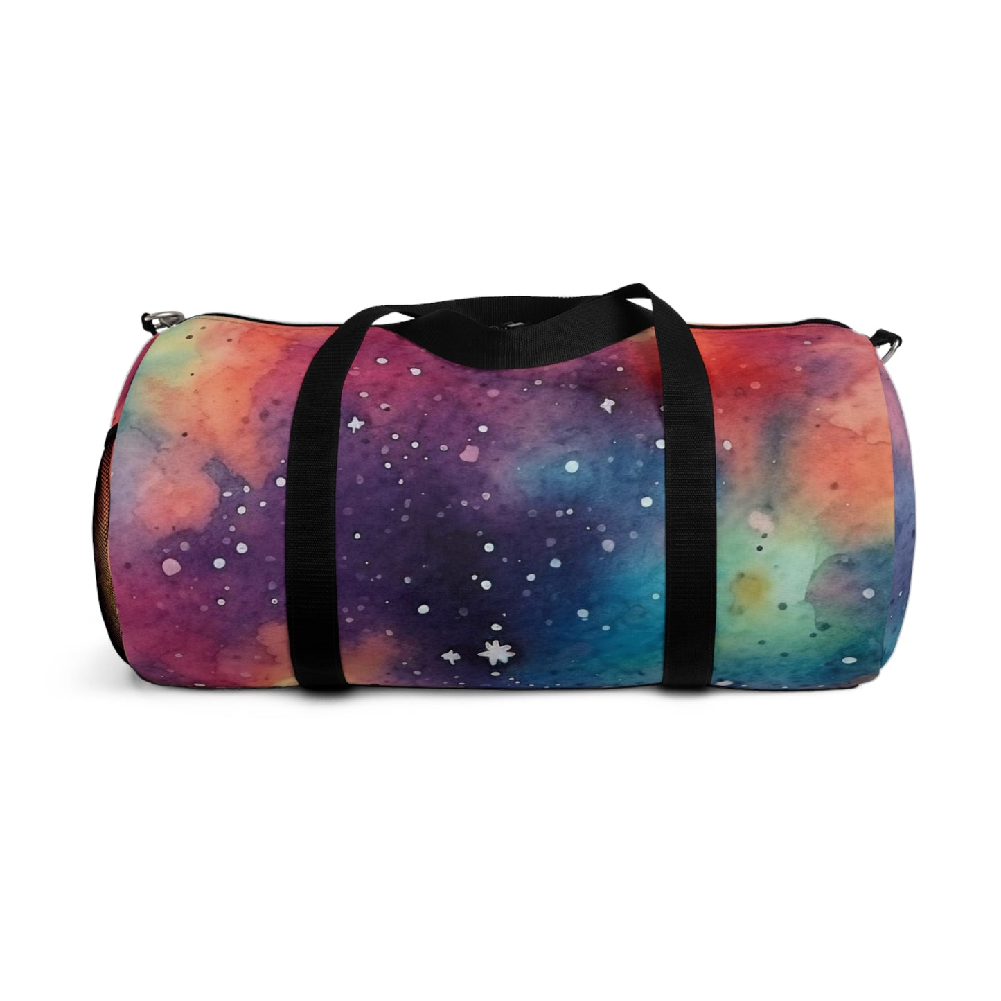 Galactic Dreams: Pink, Orange, Purple, and Blue Galaxy Patterned Duffel Bag