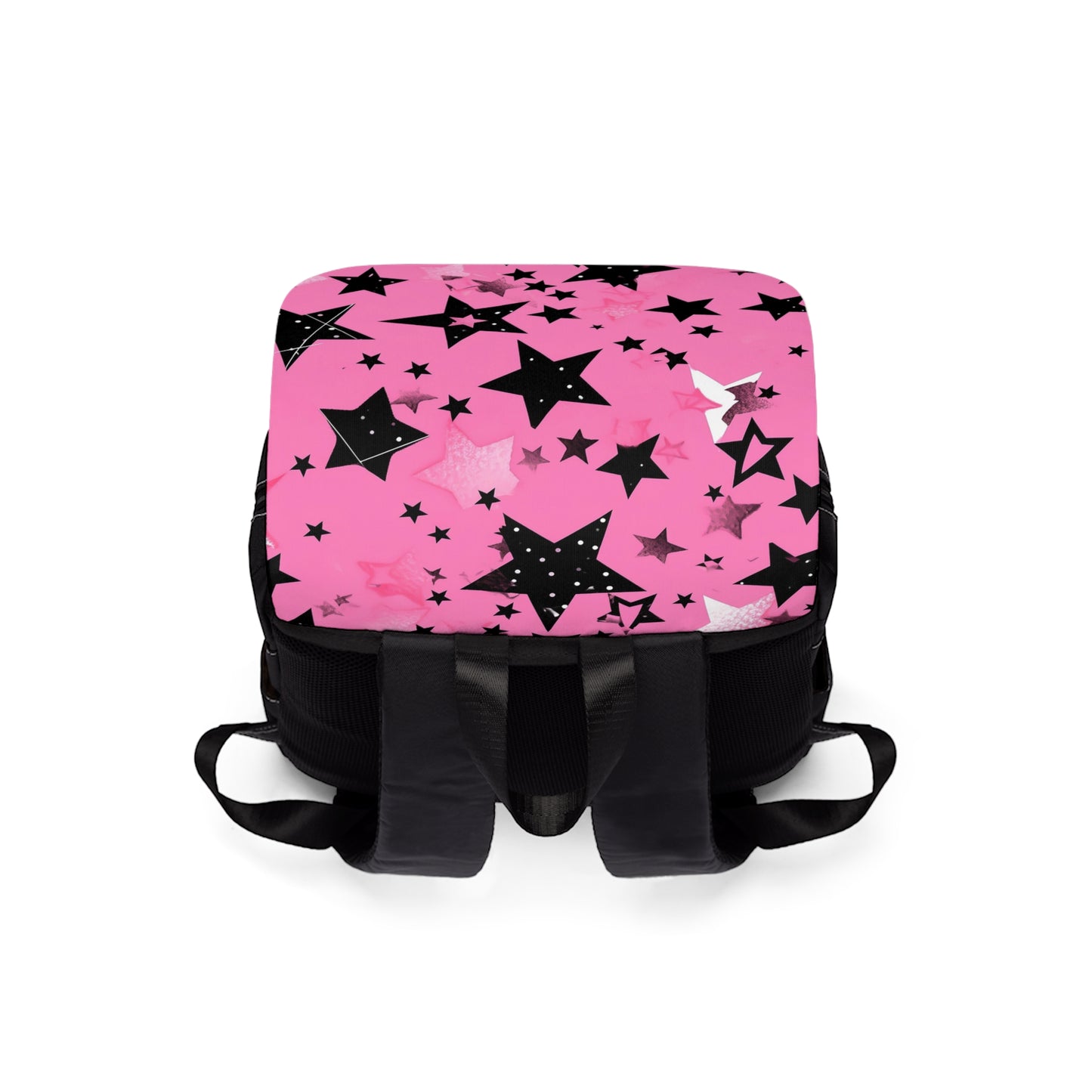 Starry Night in Pink Unisex Casual Shoulder Backpack