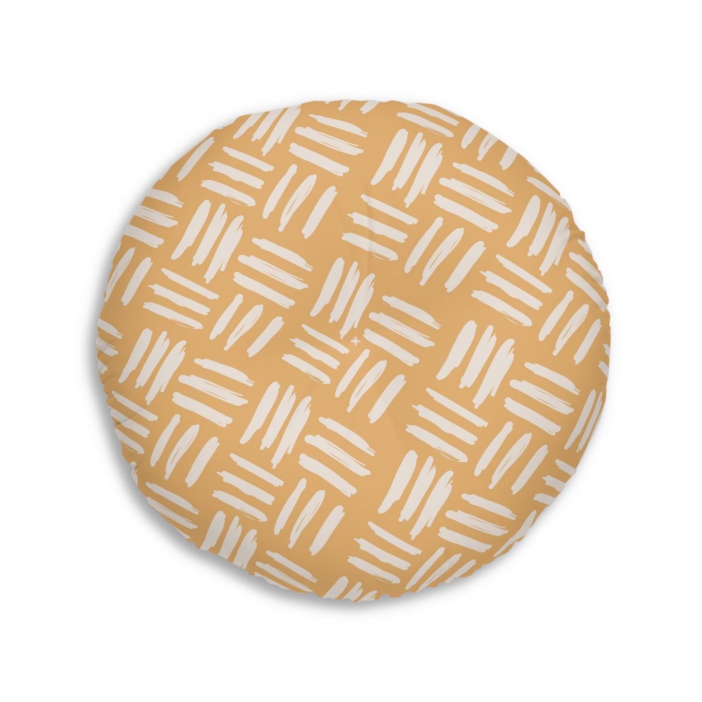 Golden Strokes Tufted Floor Pillow, Round