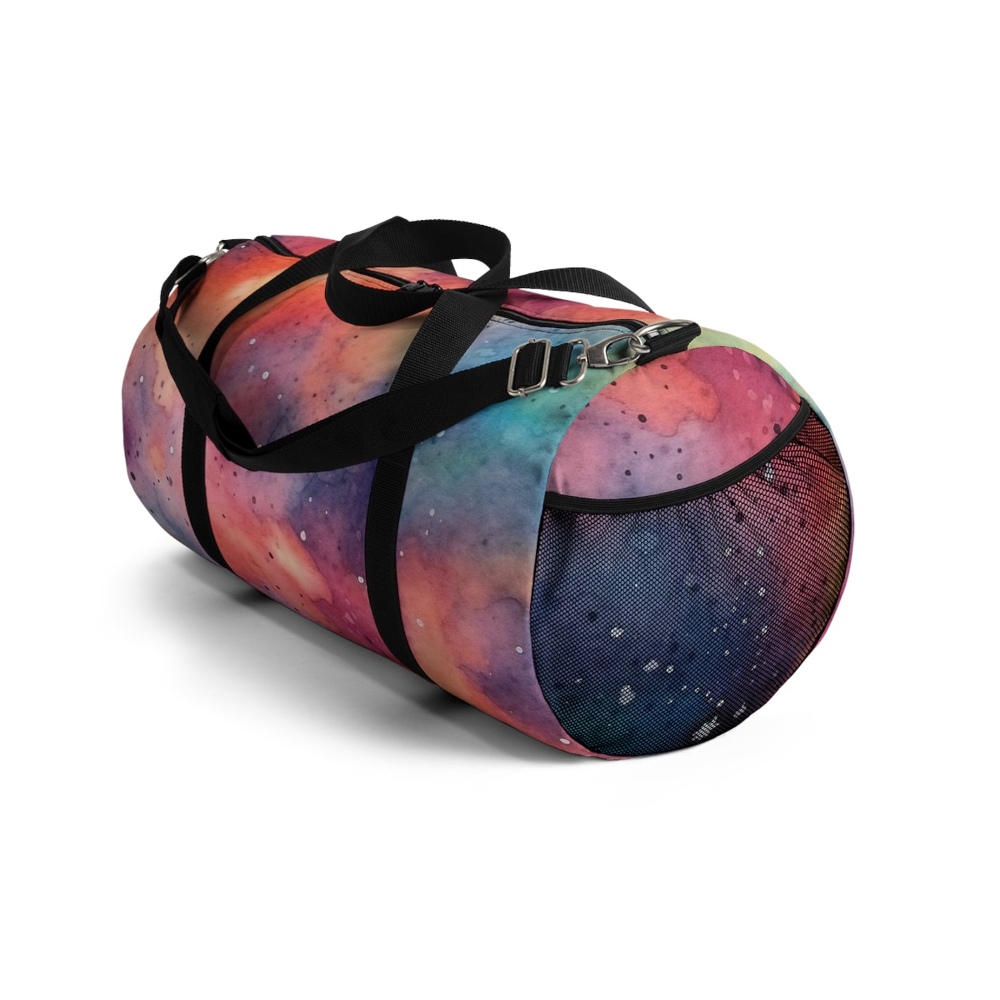 Galactic Dreams: Pink, Orange, Purple, and Blue Galaxy Patterned Duffel Bag