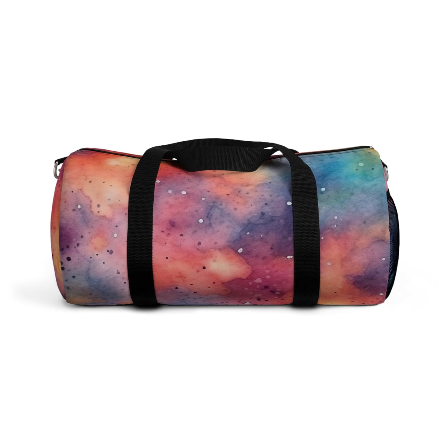 Galactic Dreams: Pink, Orange, Purple, and Blue Galaxy Patterned Duffel Bag