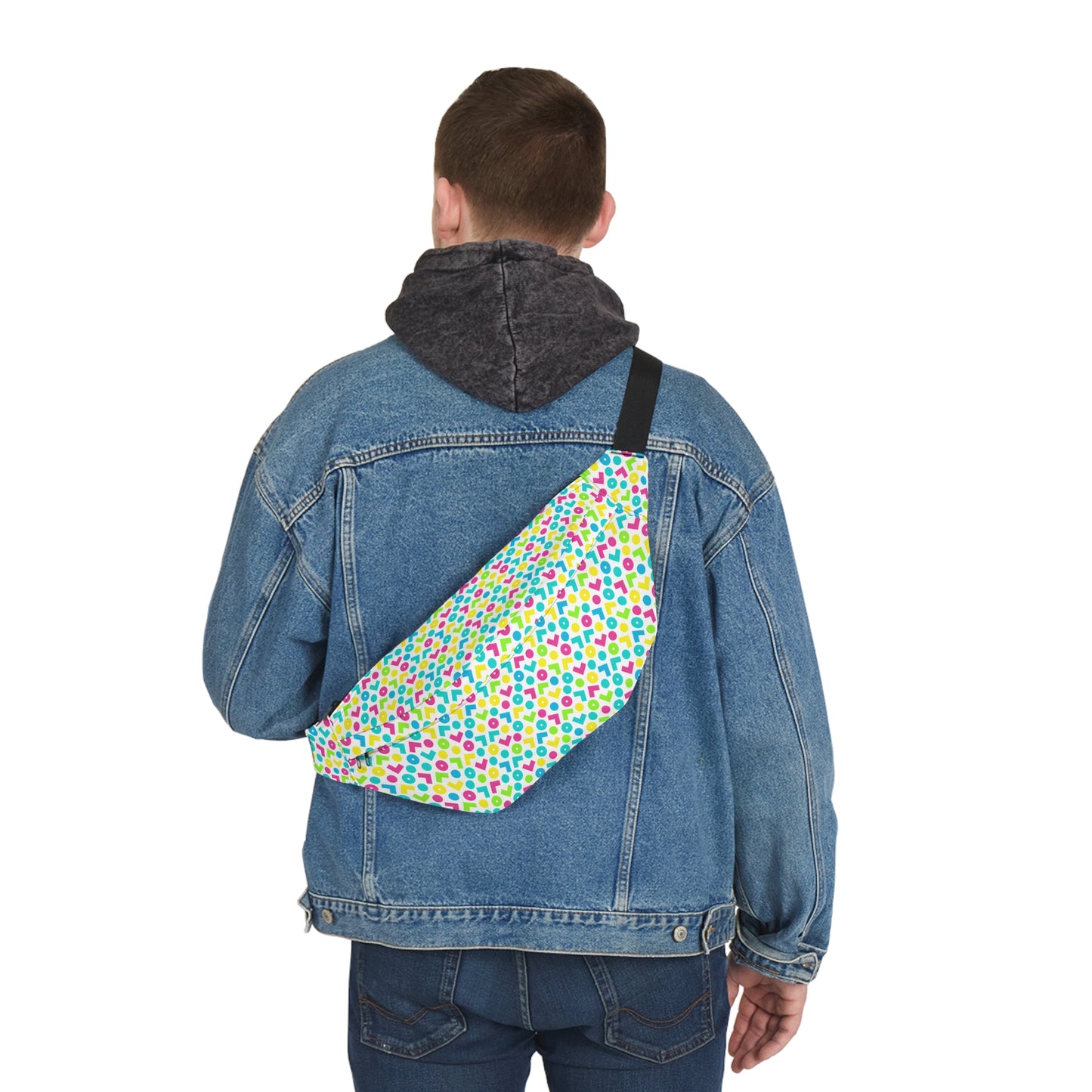 Pink, Yellow, and Blue 80's Inspo Large Fanny Pack