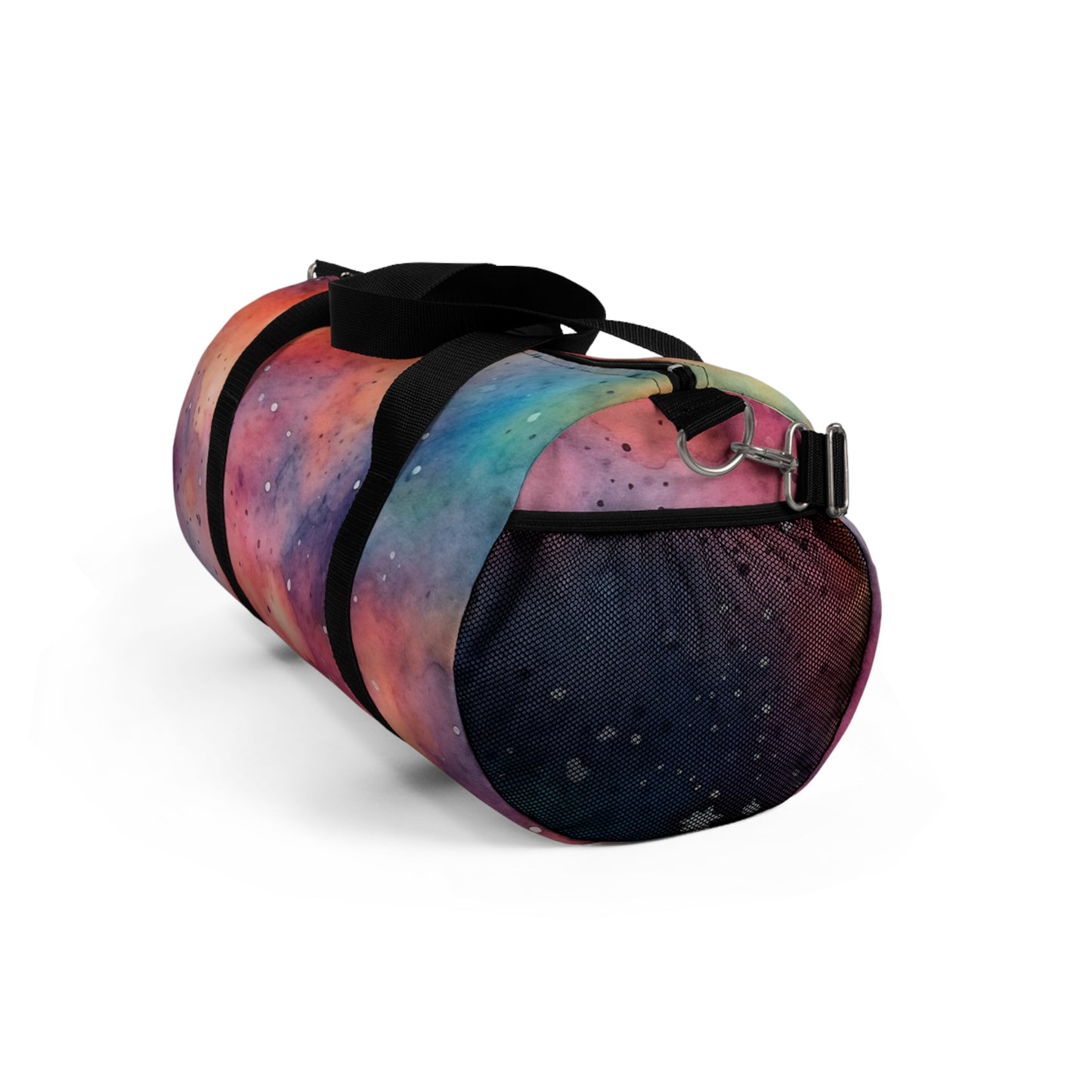 Galactic Dreams: Pink, Orange, Purple, and Blue Galaxy Patterned Duffel Bag