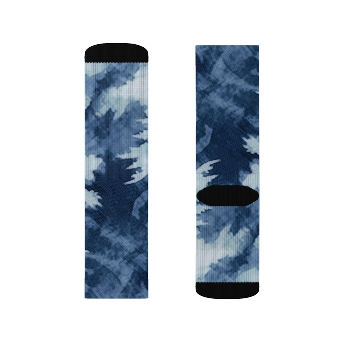 Ocean Wave Tie-Dye Sublimation Socks