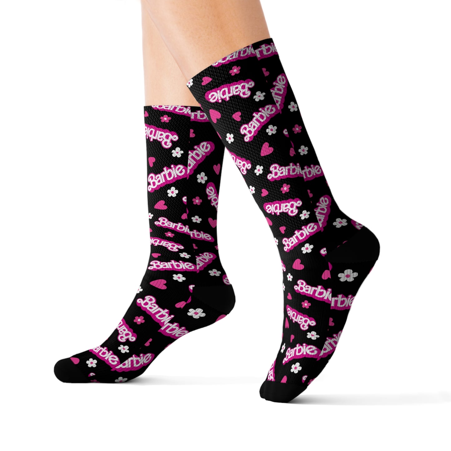 Barbie Black Sublimation Socks