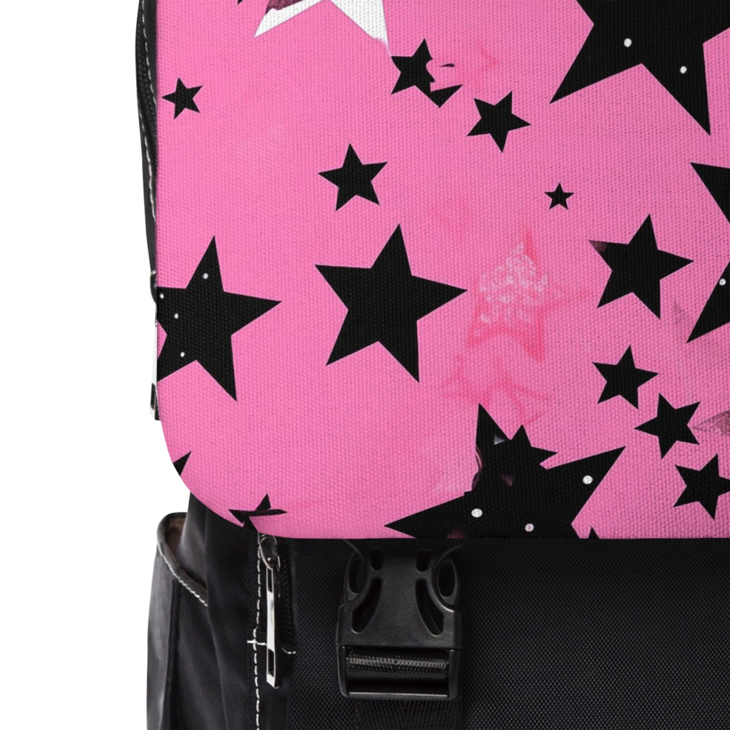 Starry Night in Pink Unisex Casual Shoulder Backpack