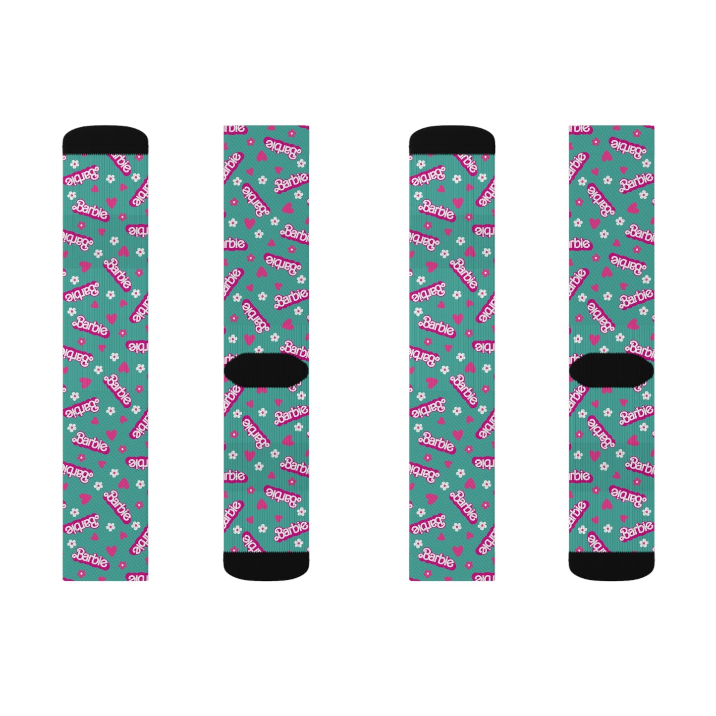 Barbie Teal Sublimation Socks