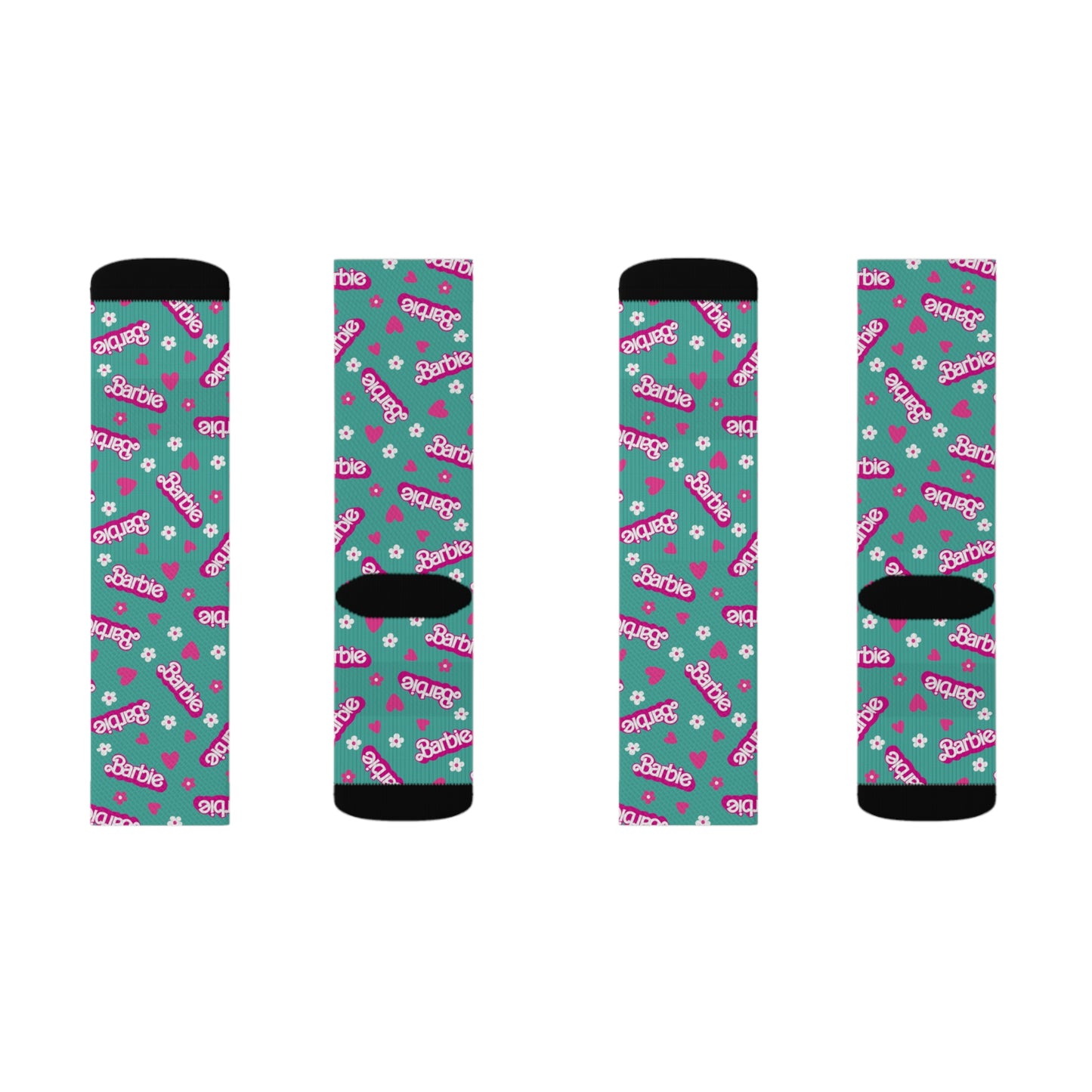 Barbie Teal Sublimation Socks