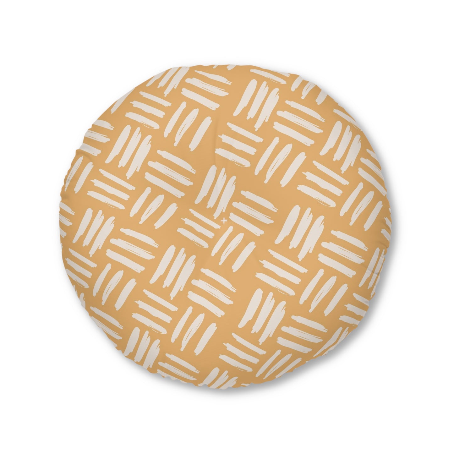 Golden Strokes Tufted Floor Pillow, Round