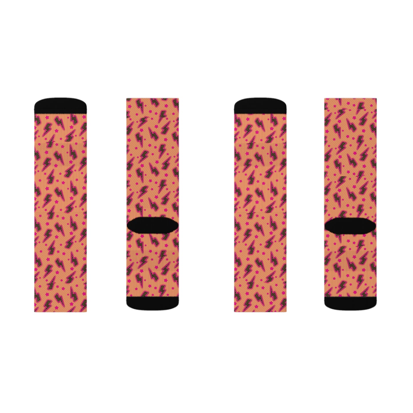 Cheetah Bolt Sublimation Socks