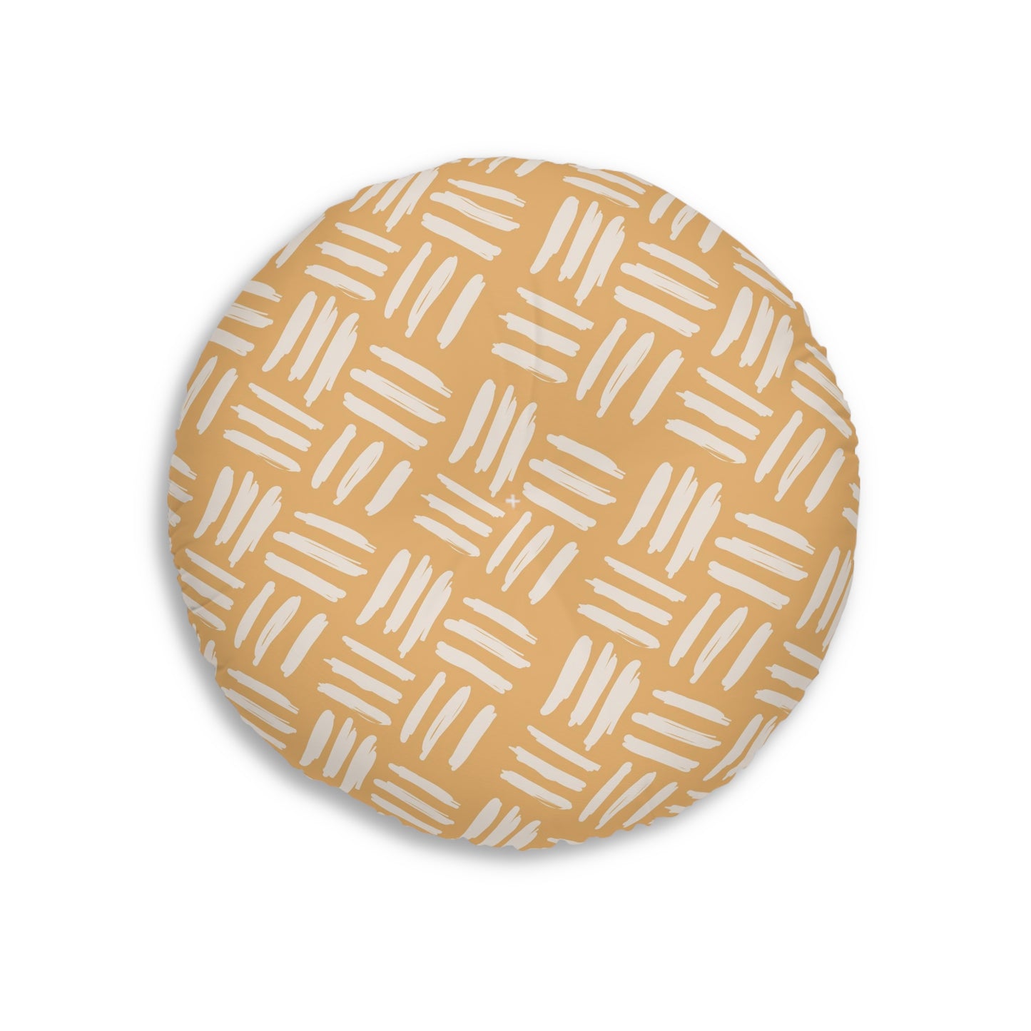 Golden Strokes Tufted Floor Pillow, Round