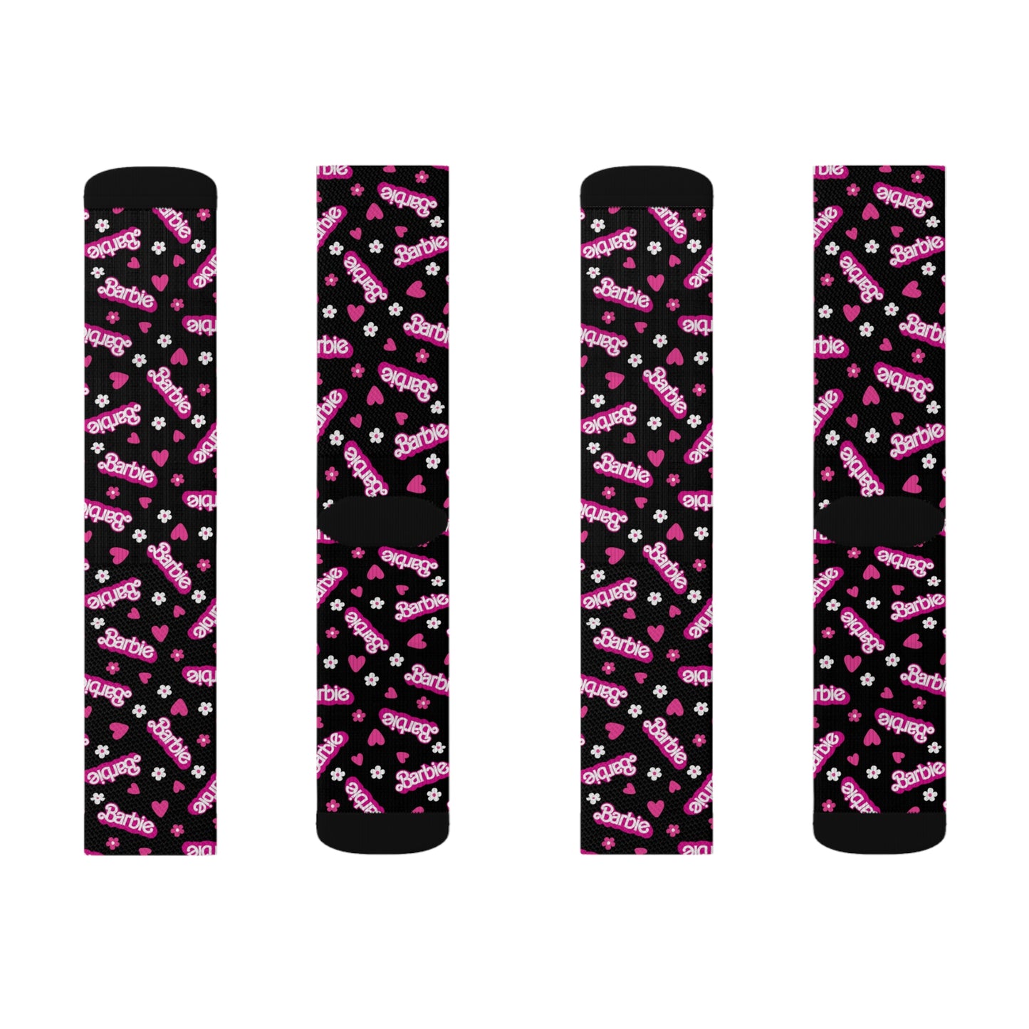 Barbie Black Sublimation Socks