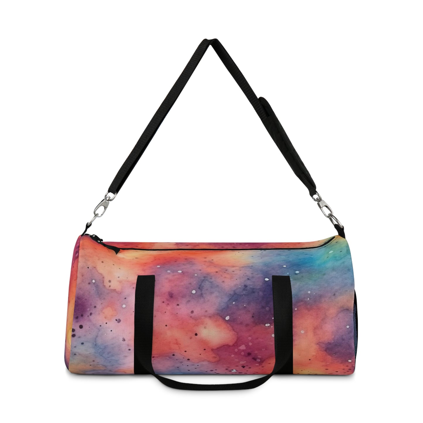 Galactic Dreams: Pink, Orange, Purple, and Blue Galaxy Patterned Duffel Bag