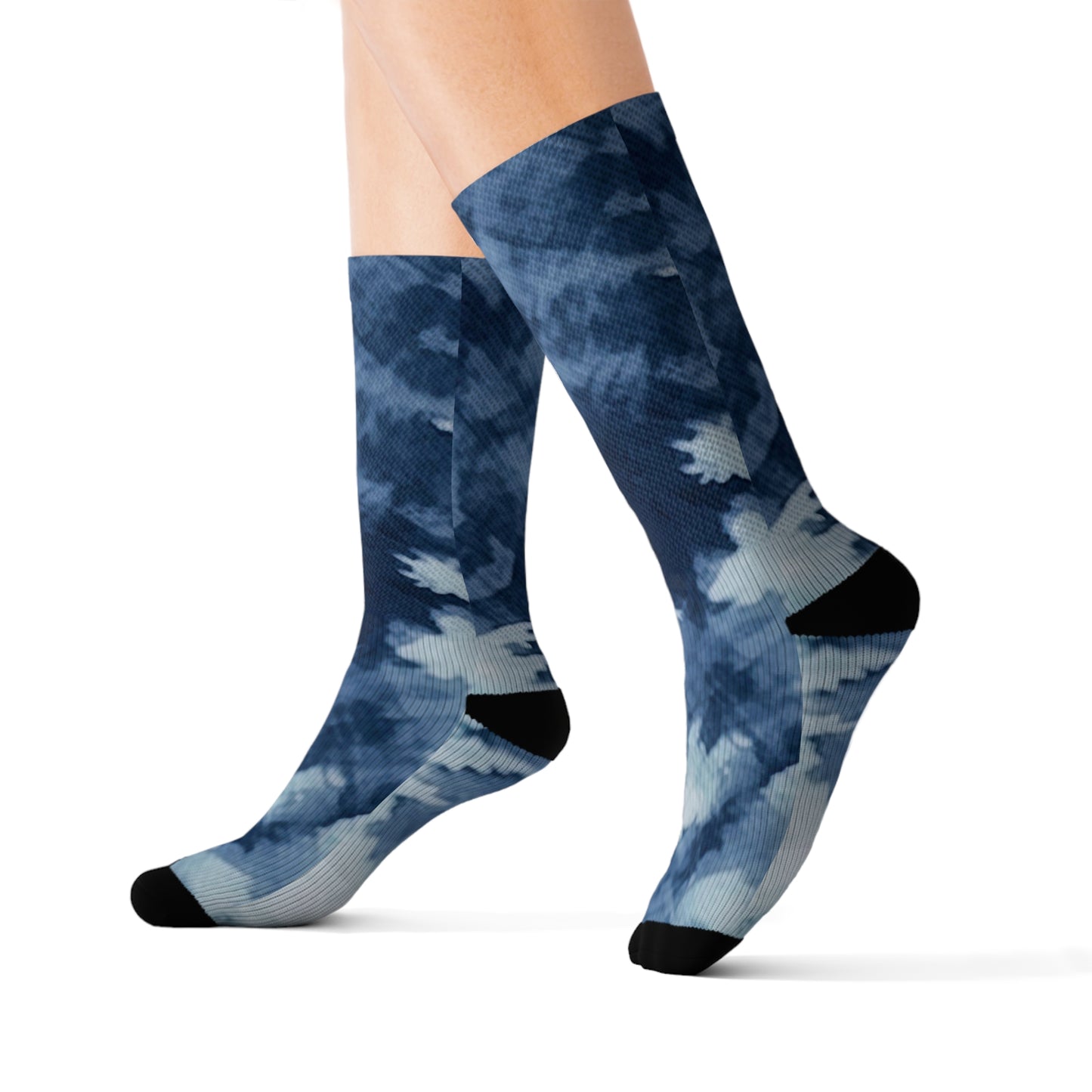 Ocean Wave Tie-Dye Sublimation Socks