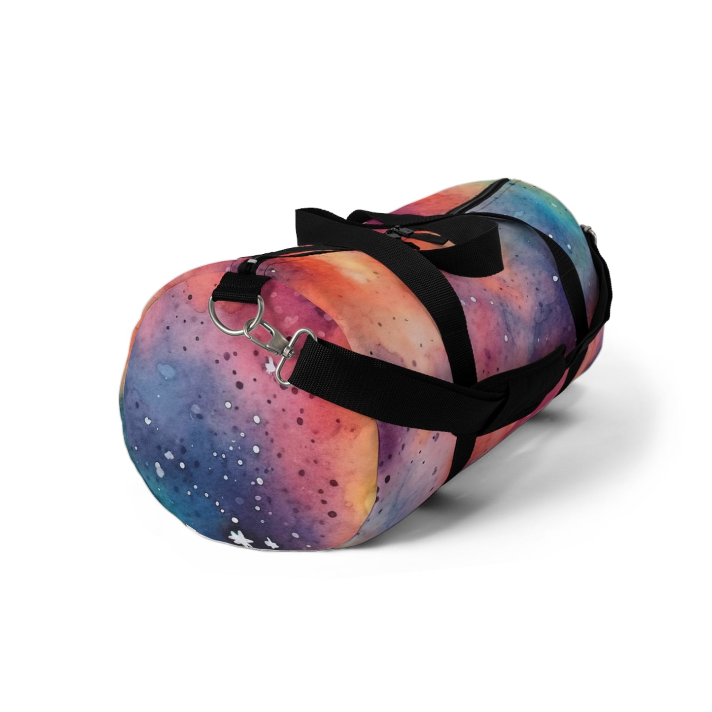 Galactic Dreams: Pink, Orange, Purple, and Blue Galaxy Patterned Duffel Bag