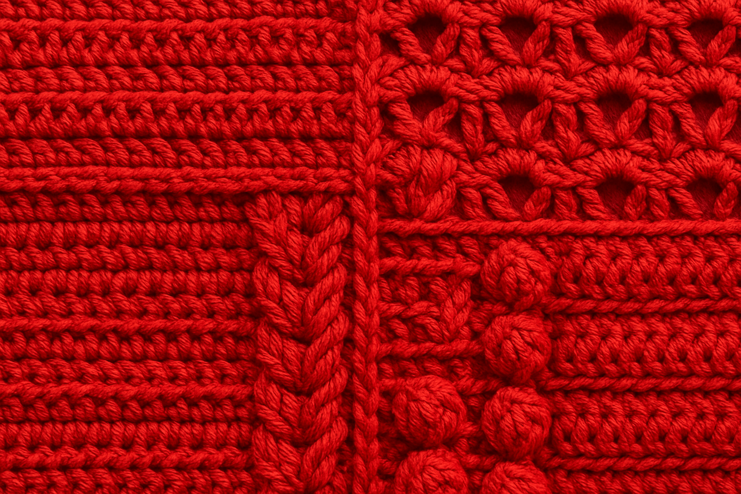 bright red crochet sample