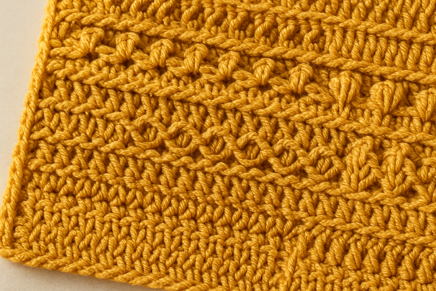 golden yellow crochet sample