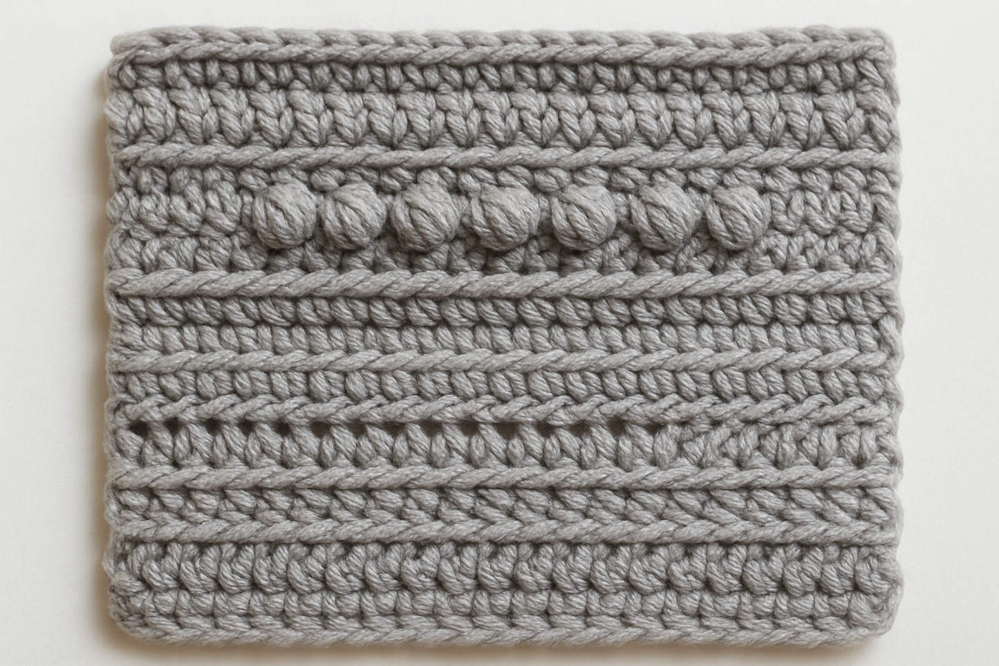 gray crochet sample