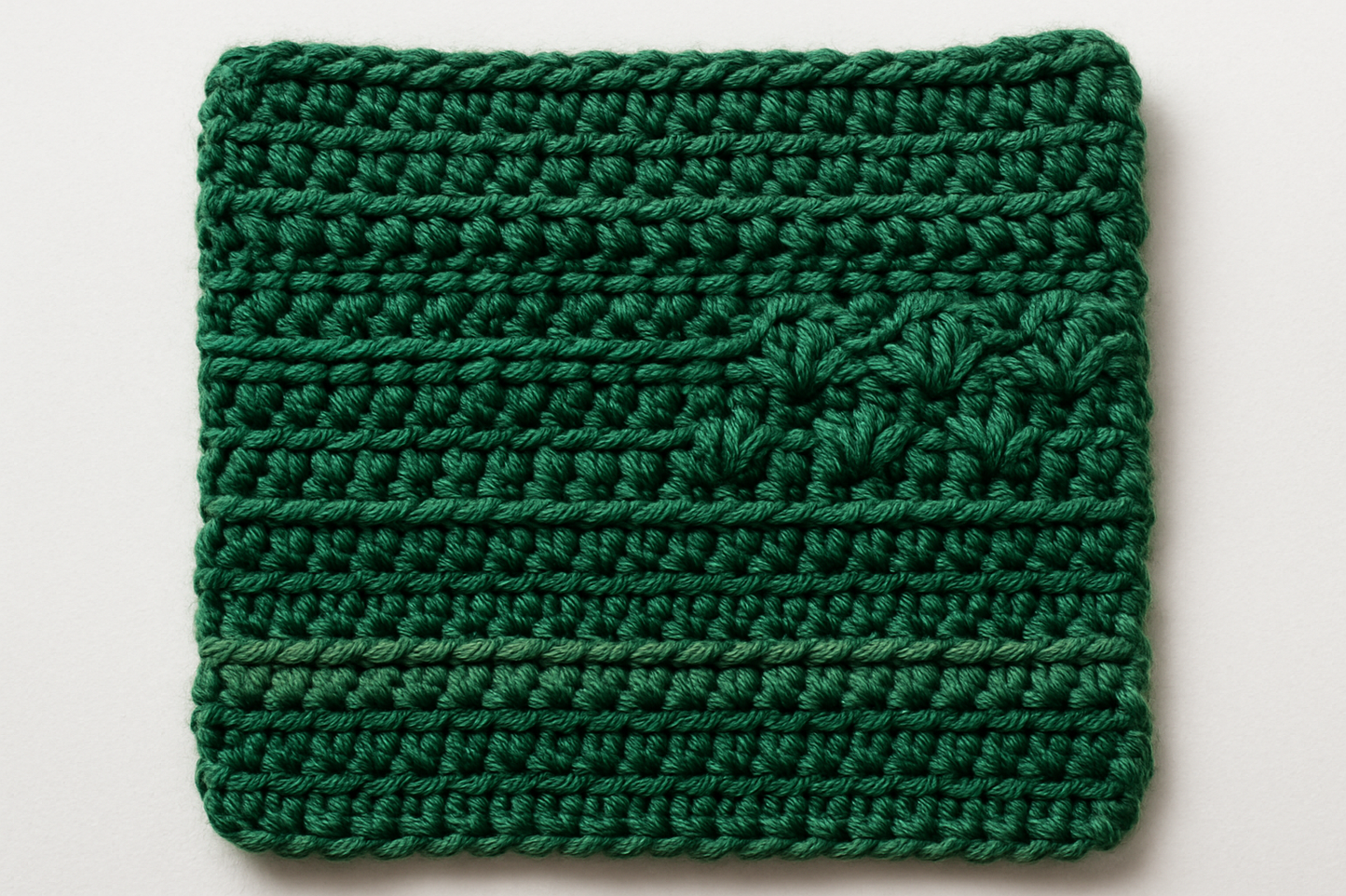 green crochet sample