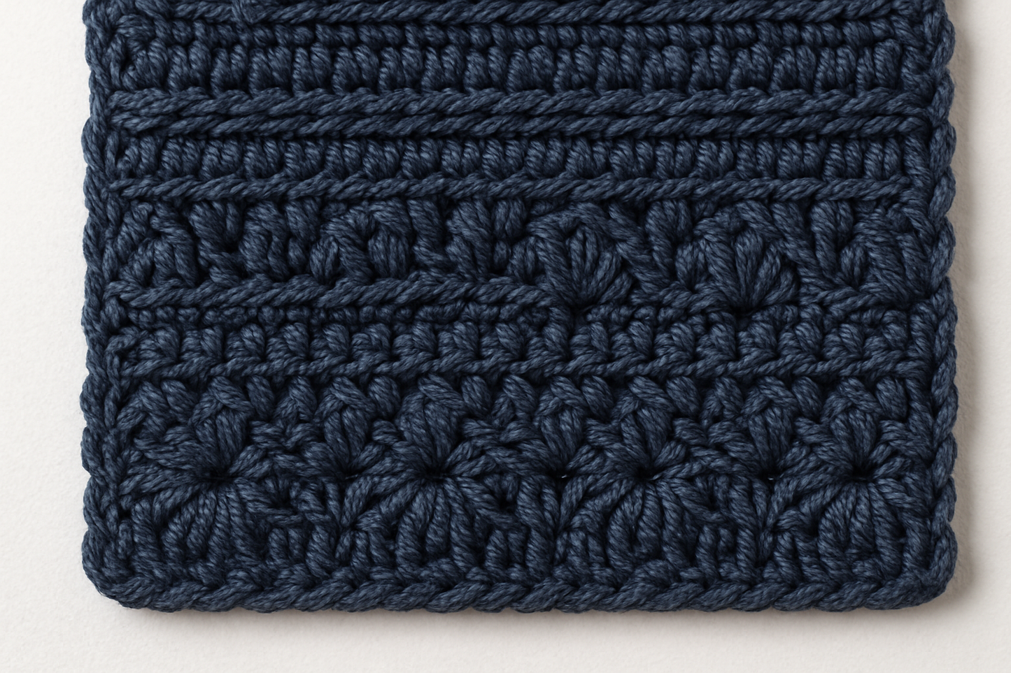 navy blue crochet sample