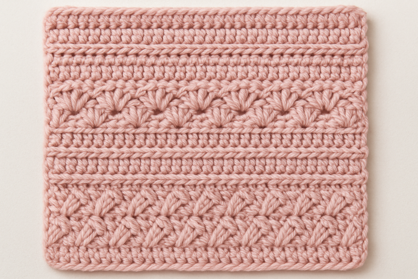pink crochet sample