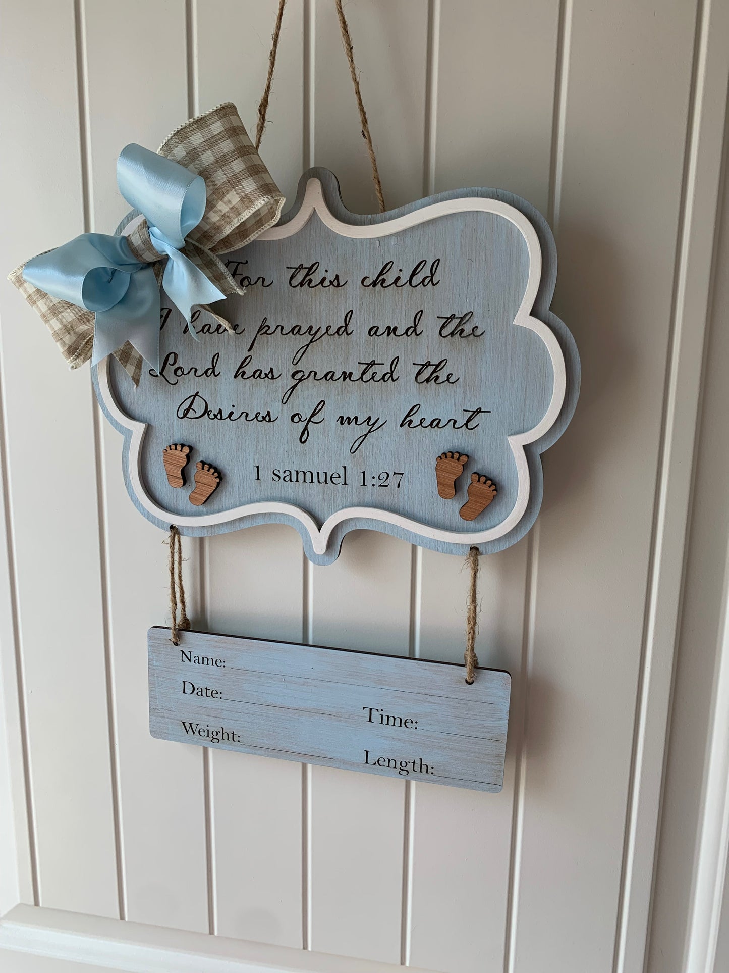 "For this child" Baby hospital or room door sign