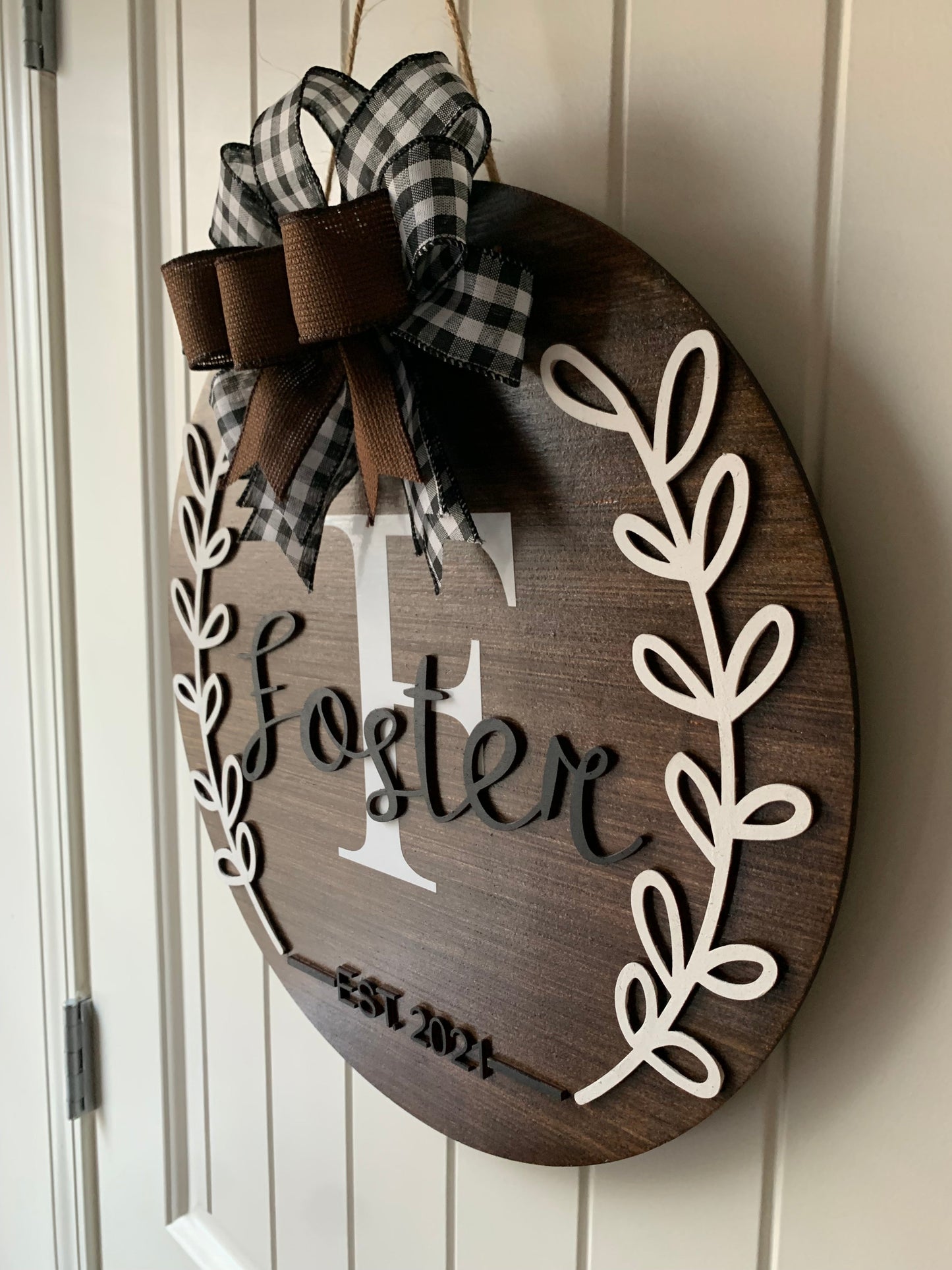 Custom Name Wood Round Sign