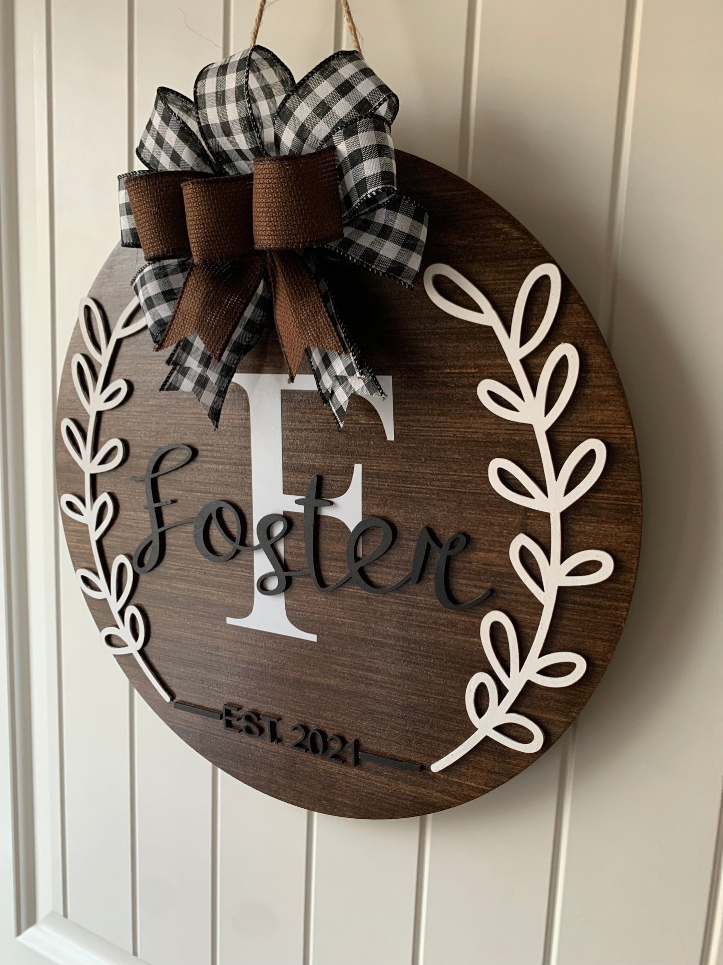 Custom Name Wood Round Sign