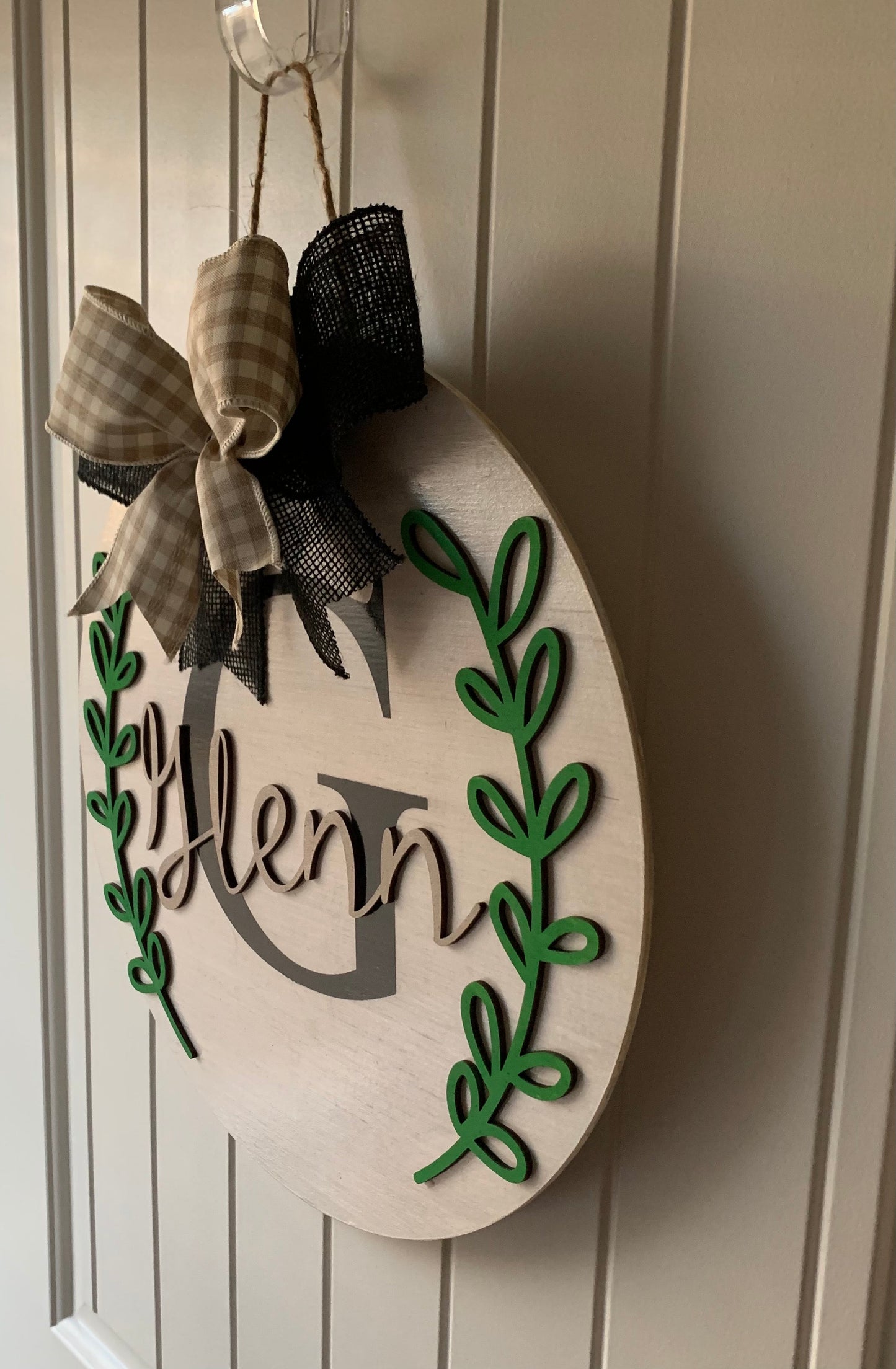 Custom Name Wood Round Sign