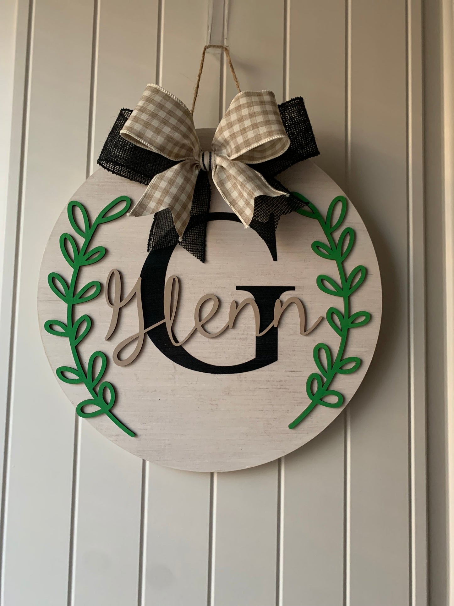 Custom Name Wood Round Sign