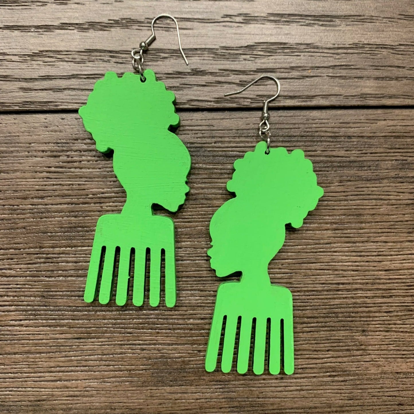 Afro Girl Comb Earrings