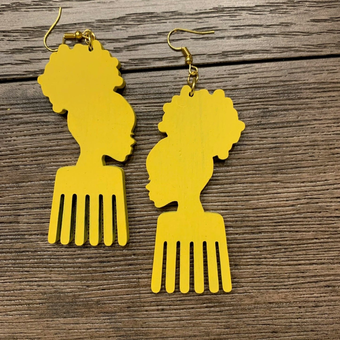 Afro Girl Comb Earrings