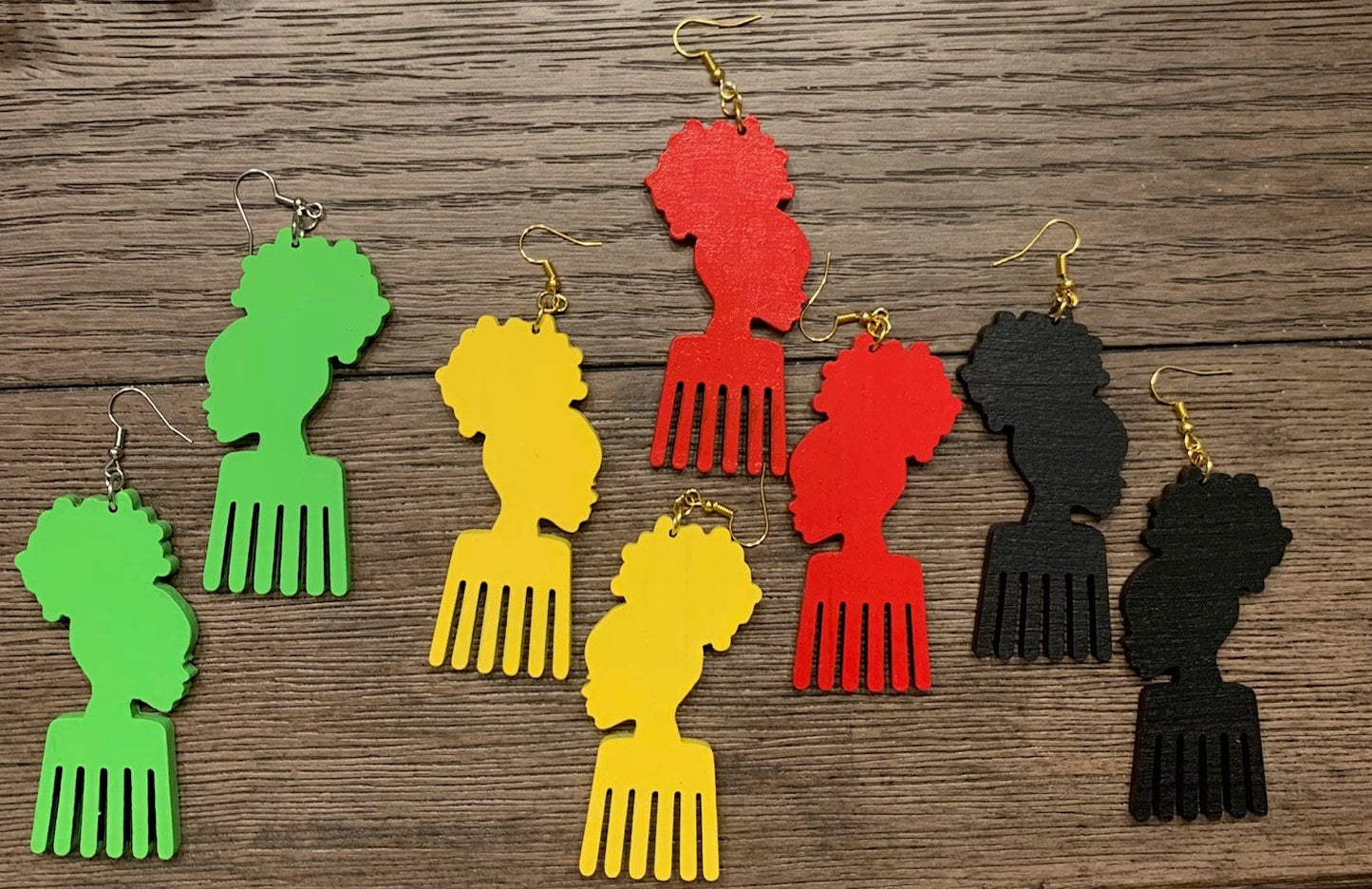 Afro Girl Comb Earrings