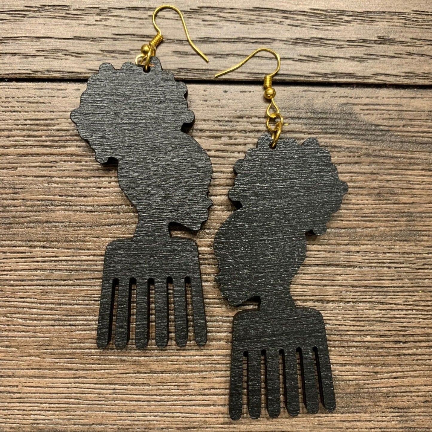 Afro Girl Comb Earrings