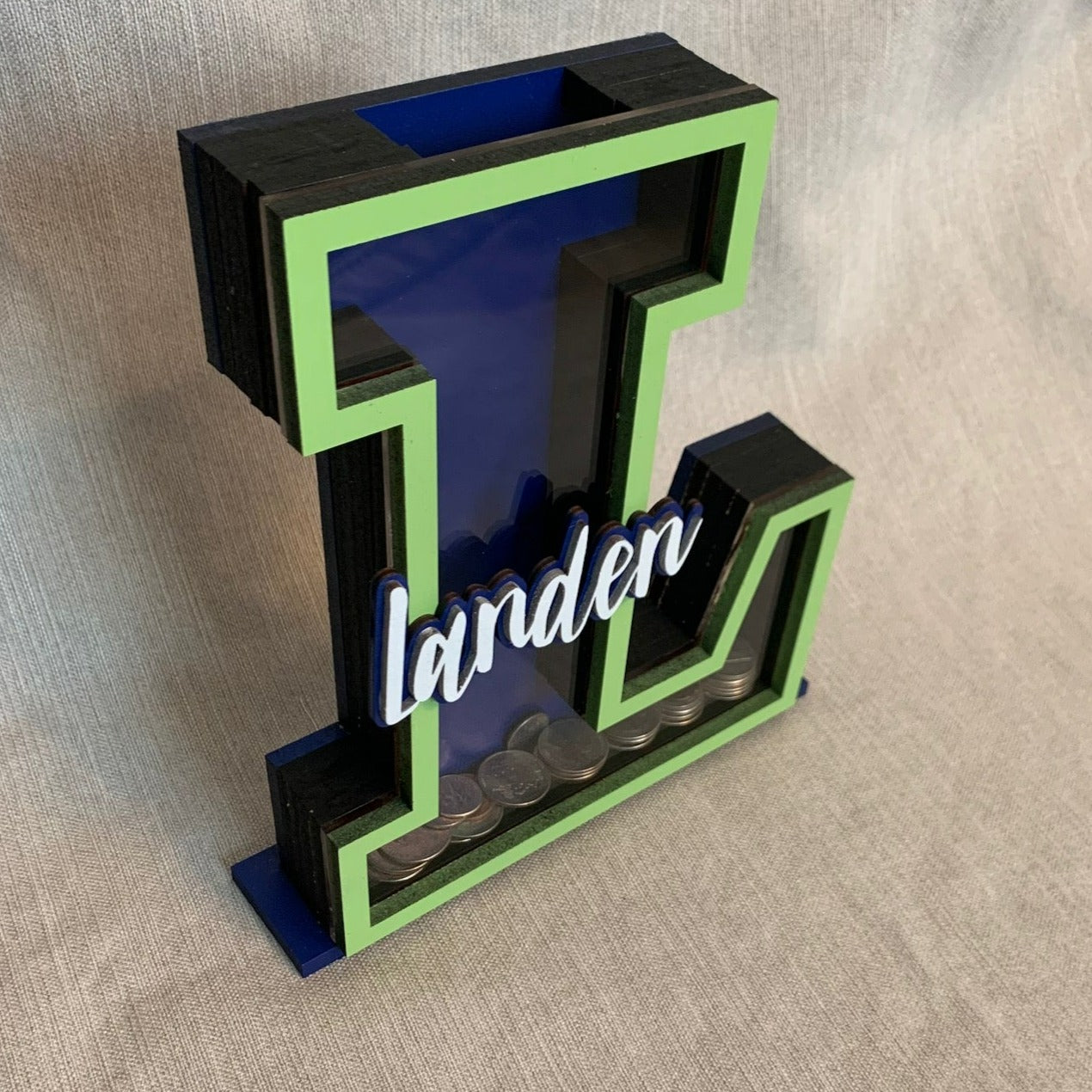 Custom Letter Bank 2 Color Option