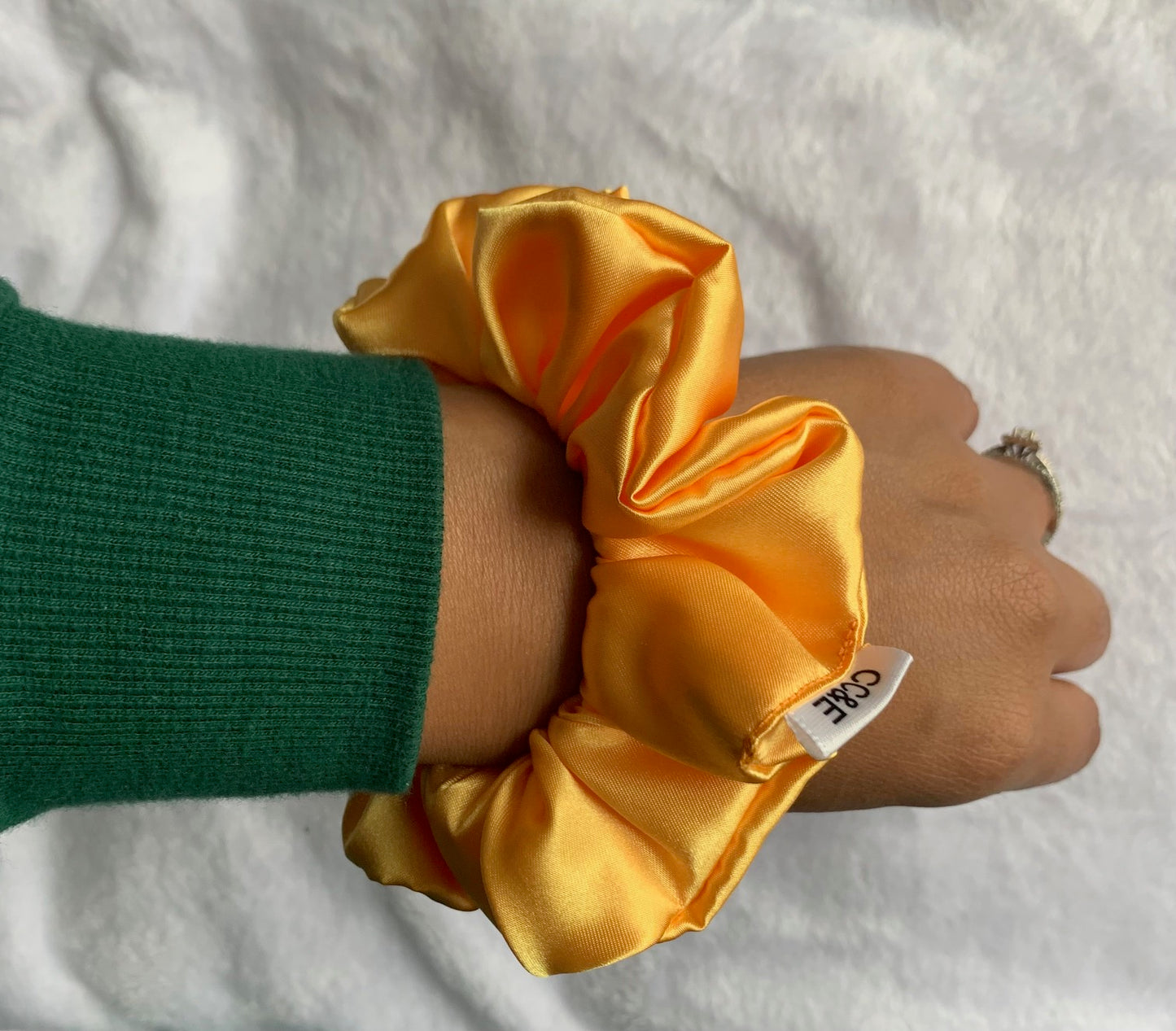 Satin Canary Standard Scrunchies