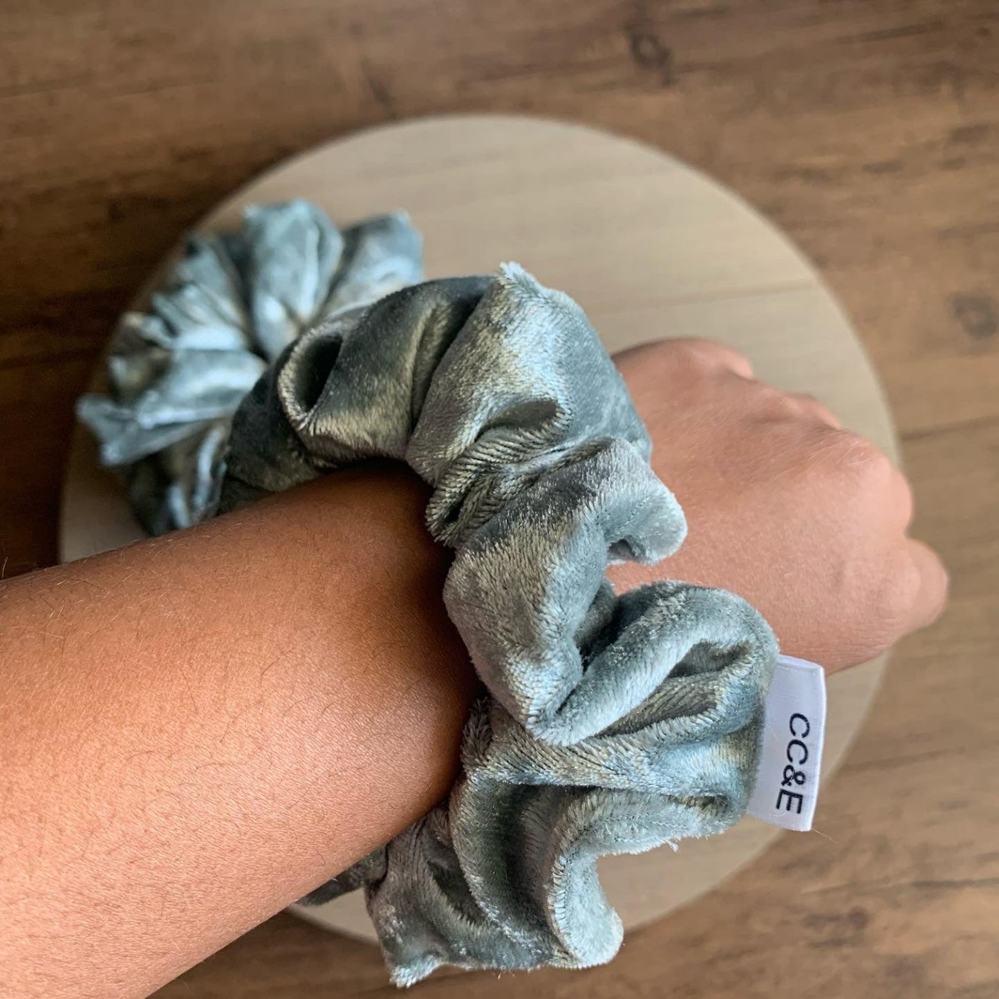 XL Velvet Silver Scrunchies