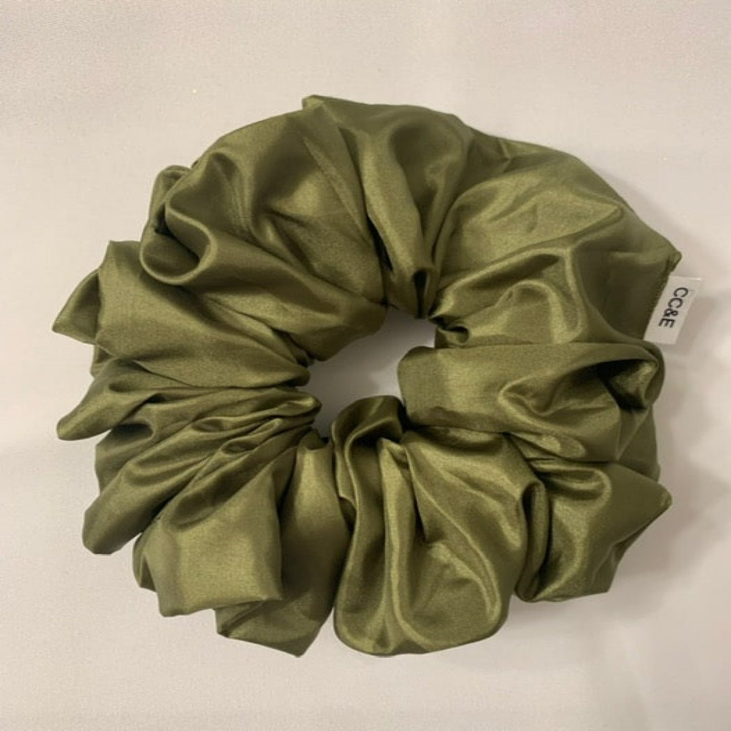 XL Sage Satin Scrunchies