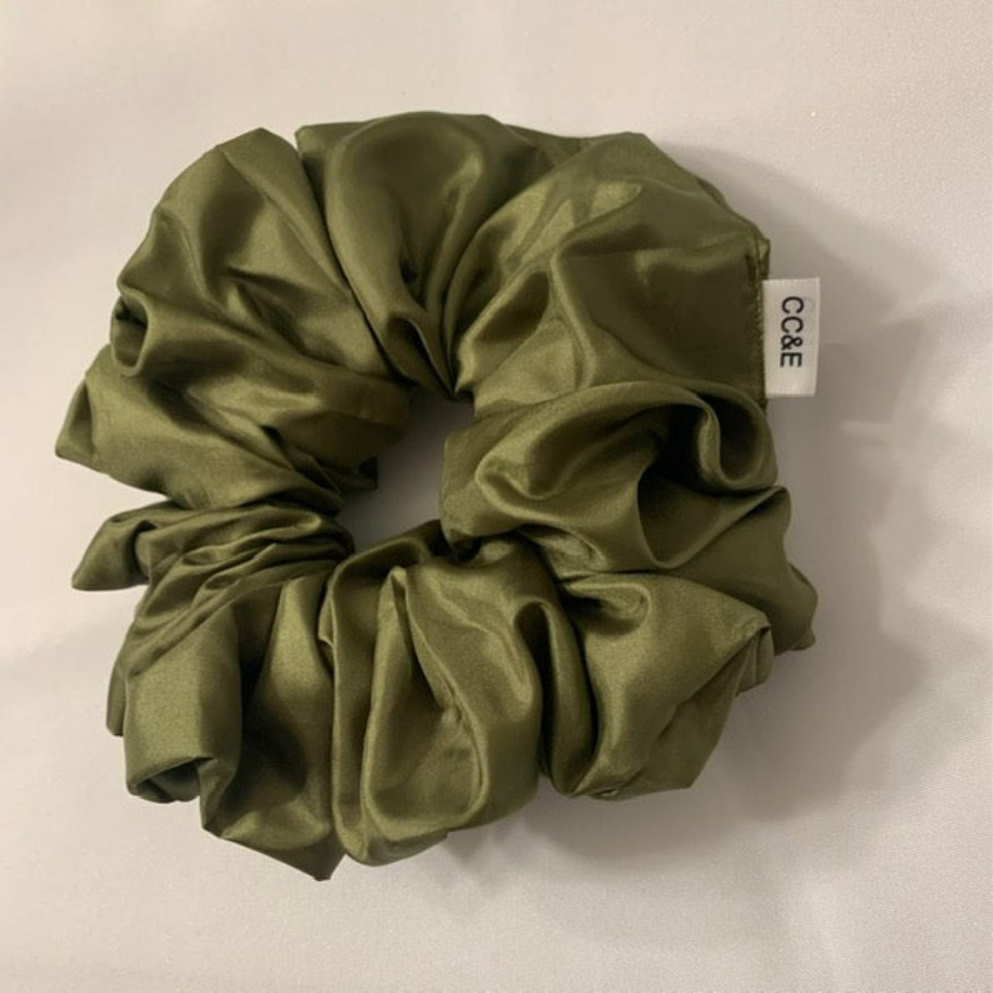 XL Sage Satin Scrunchies