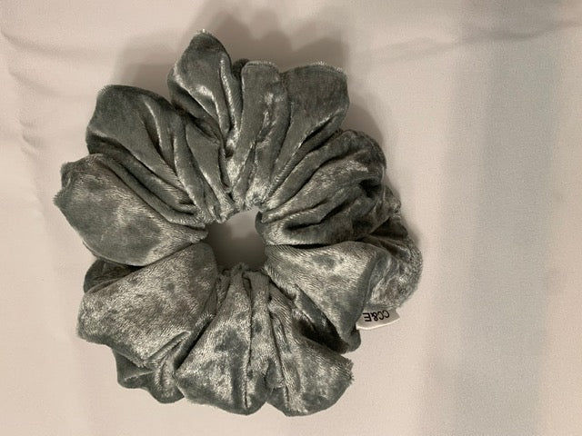 XL Velvet Silver Scrunchies